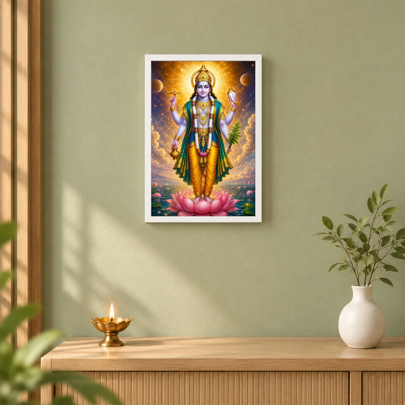 Dhanvantari Cosmic Celestial Aura Photo Frame, view 6