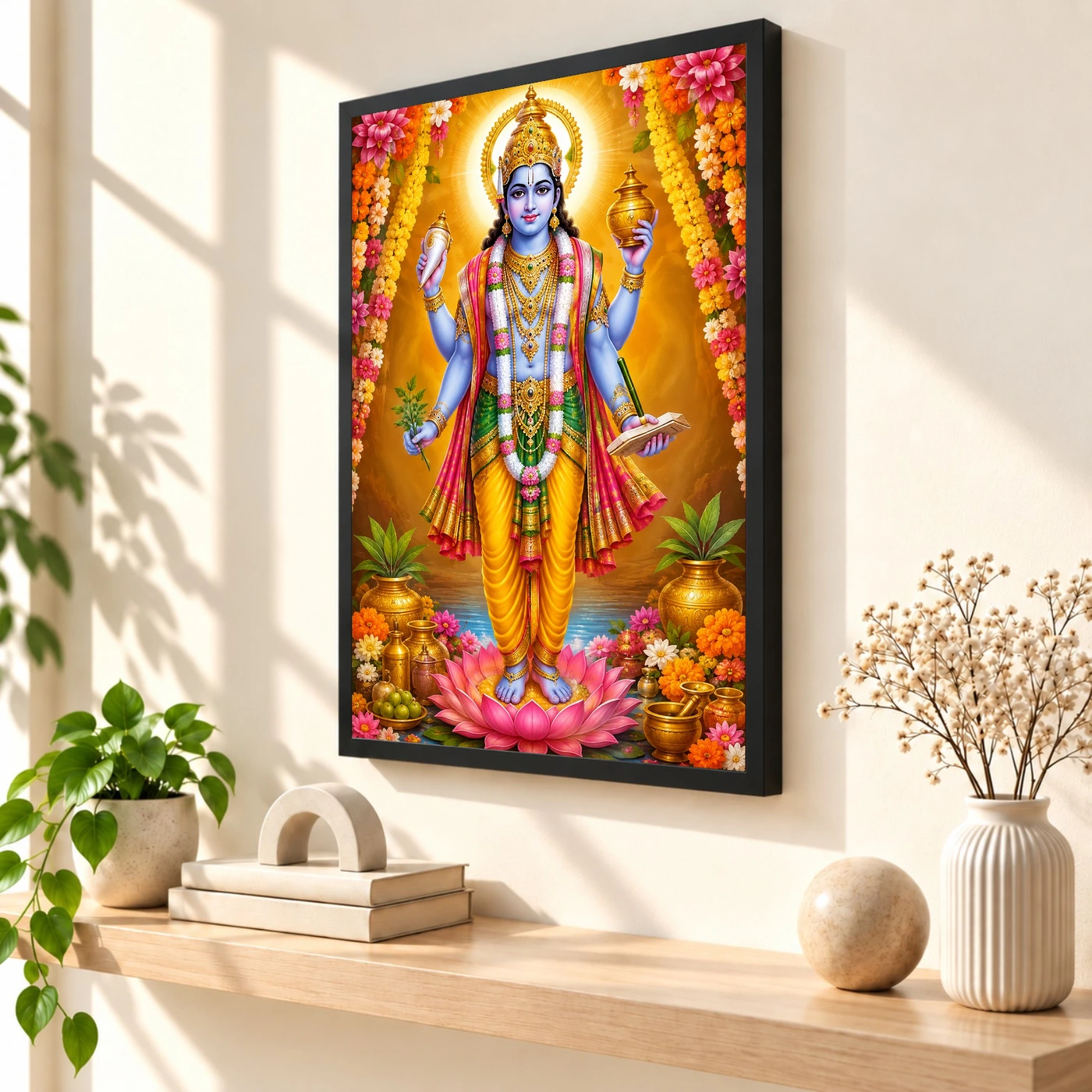 Dhanvantari Grand Festival Flower Decoration Photo Frame, view 2