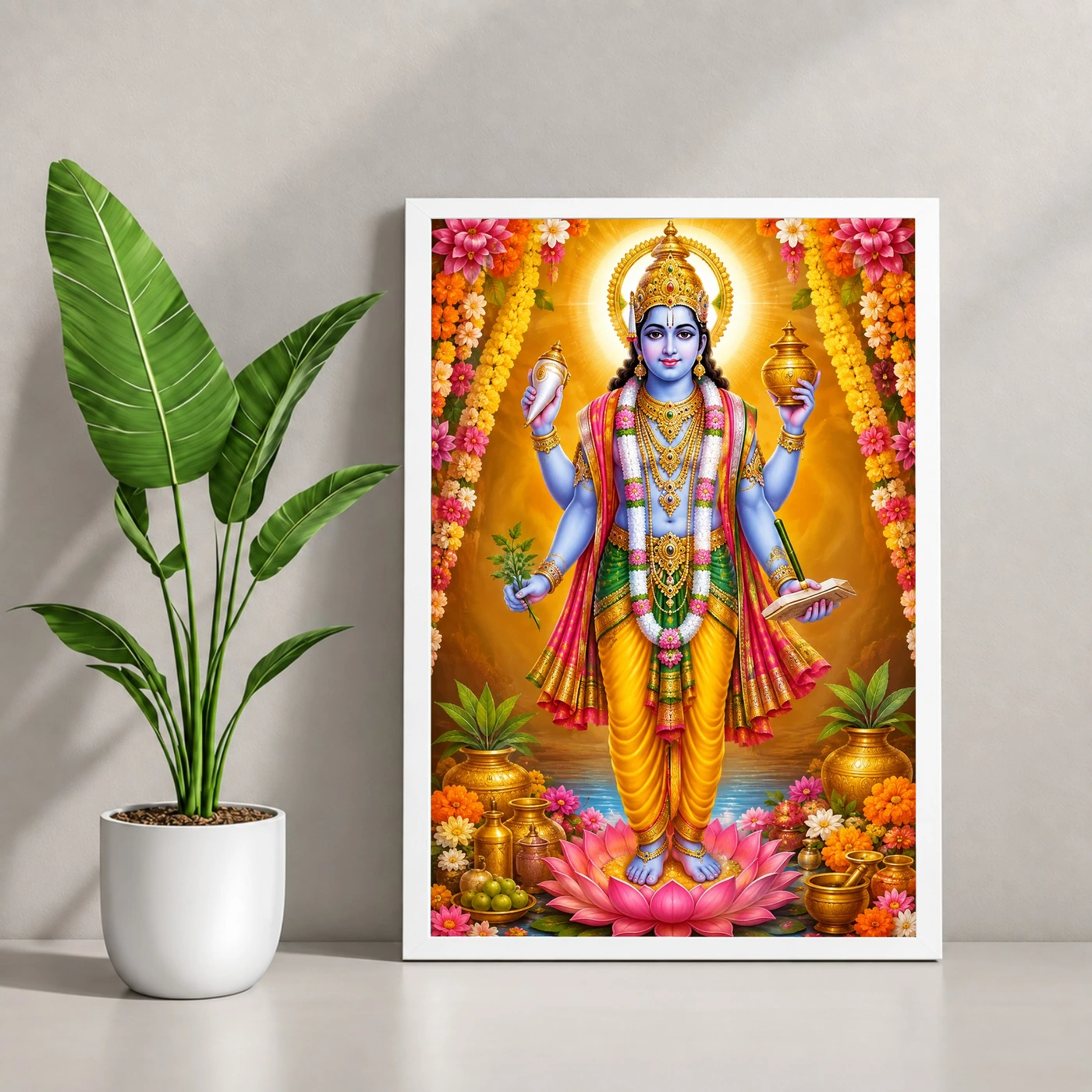 Dhanvantari Grand Festival Flower Decoration Photo Frame, view 4