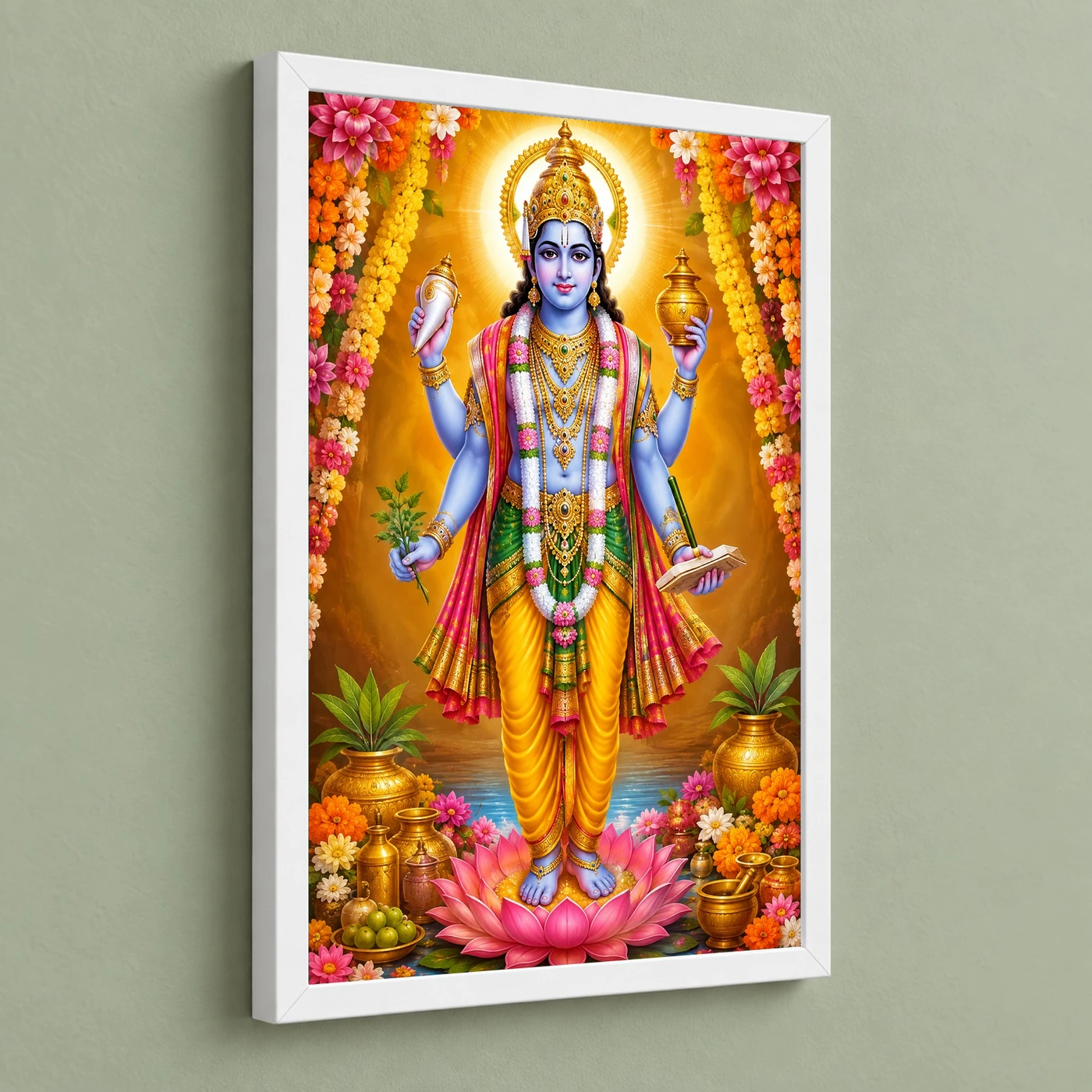 Dhanvantari Grand Festival Flower Decoration Photo Frame, view 5