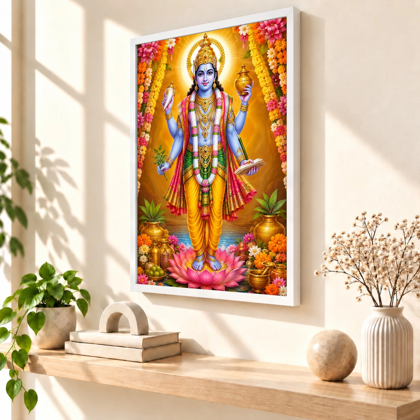 Dhanvantari Grand Festival Flower Decoration Photo Frame, view 7