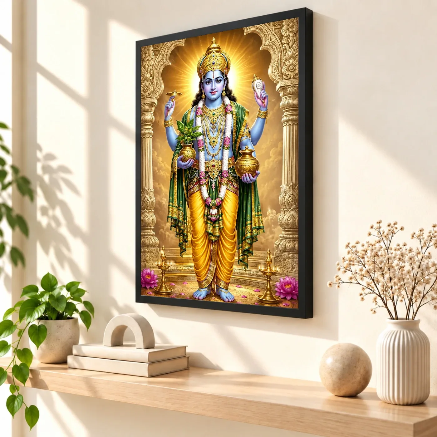 Dhanvantari Heritage Temple Architecture Backdrop Photo Frame, view 2