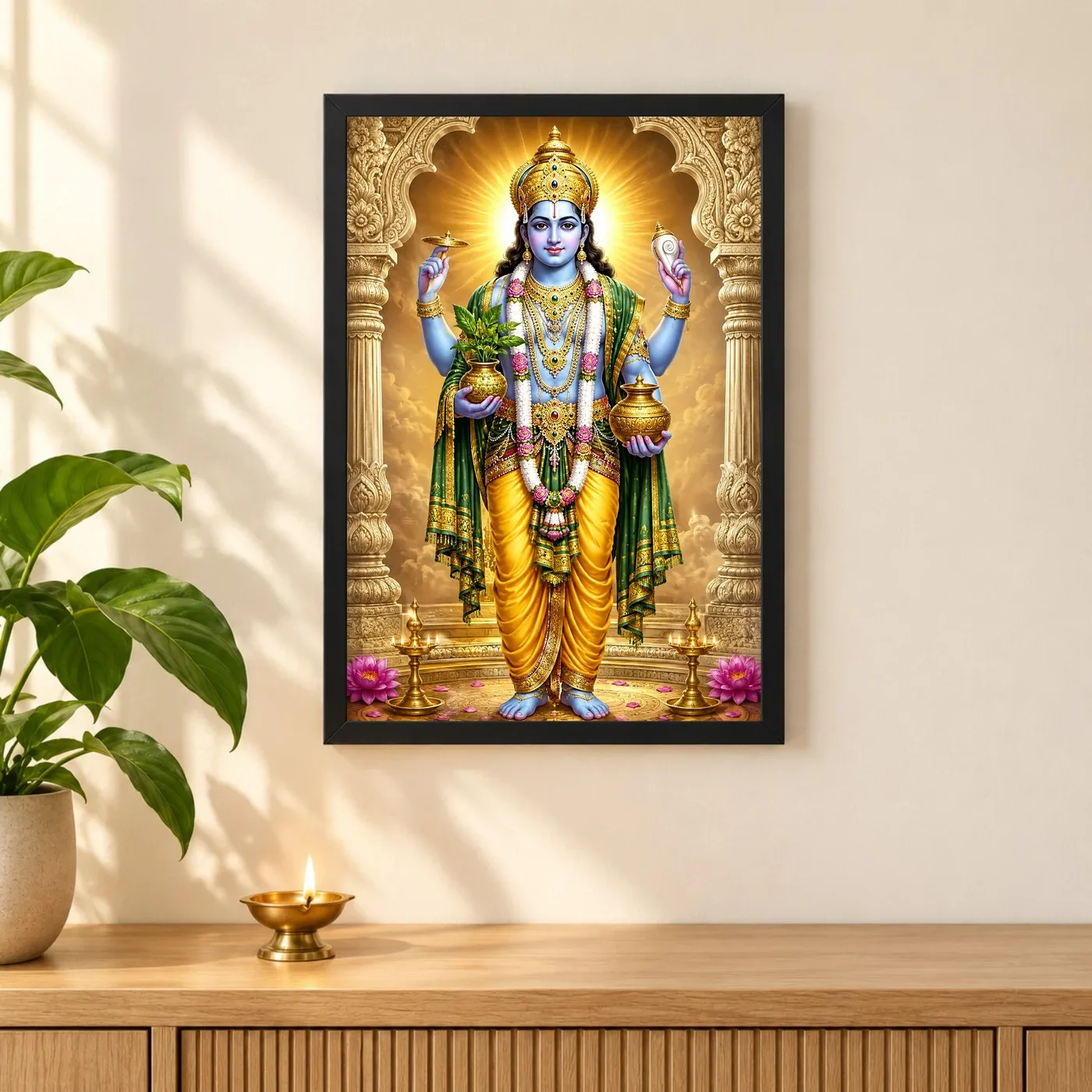 Dhanvantari Heritage Temple Architecture Backdrop Photo Frame, view 3