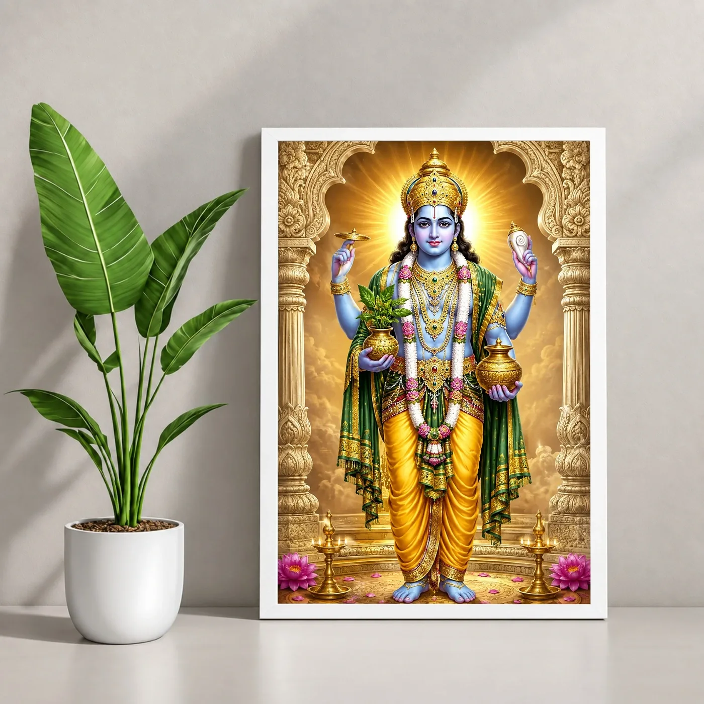 Dhanvantari Heritage Temple Architecture Backdrop Photo Frame, view 4