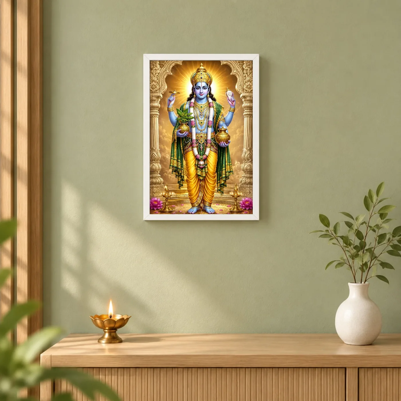 Dhanvantari Heritage Temple Architecture Backdrop Photo Frame, view 6