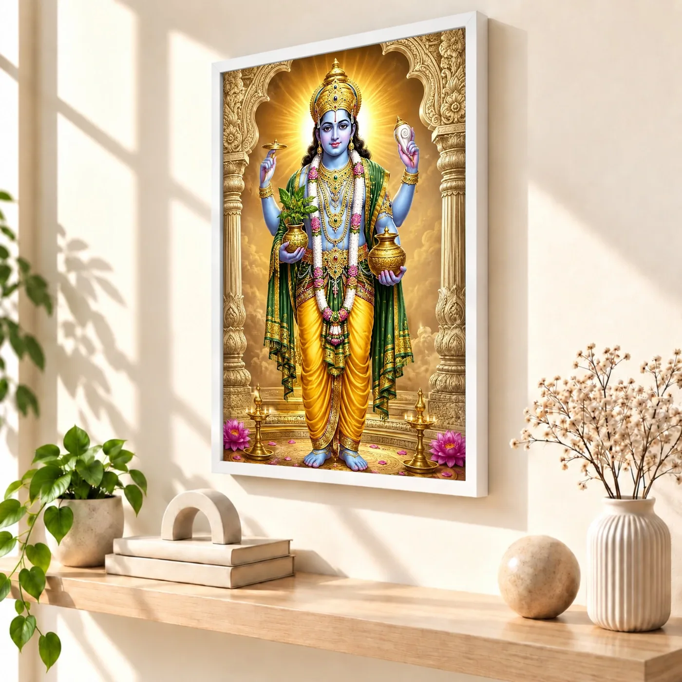 Dhanvantari Heritage Temple Architecture Backdrop Photo Frame, view 7