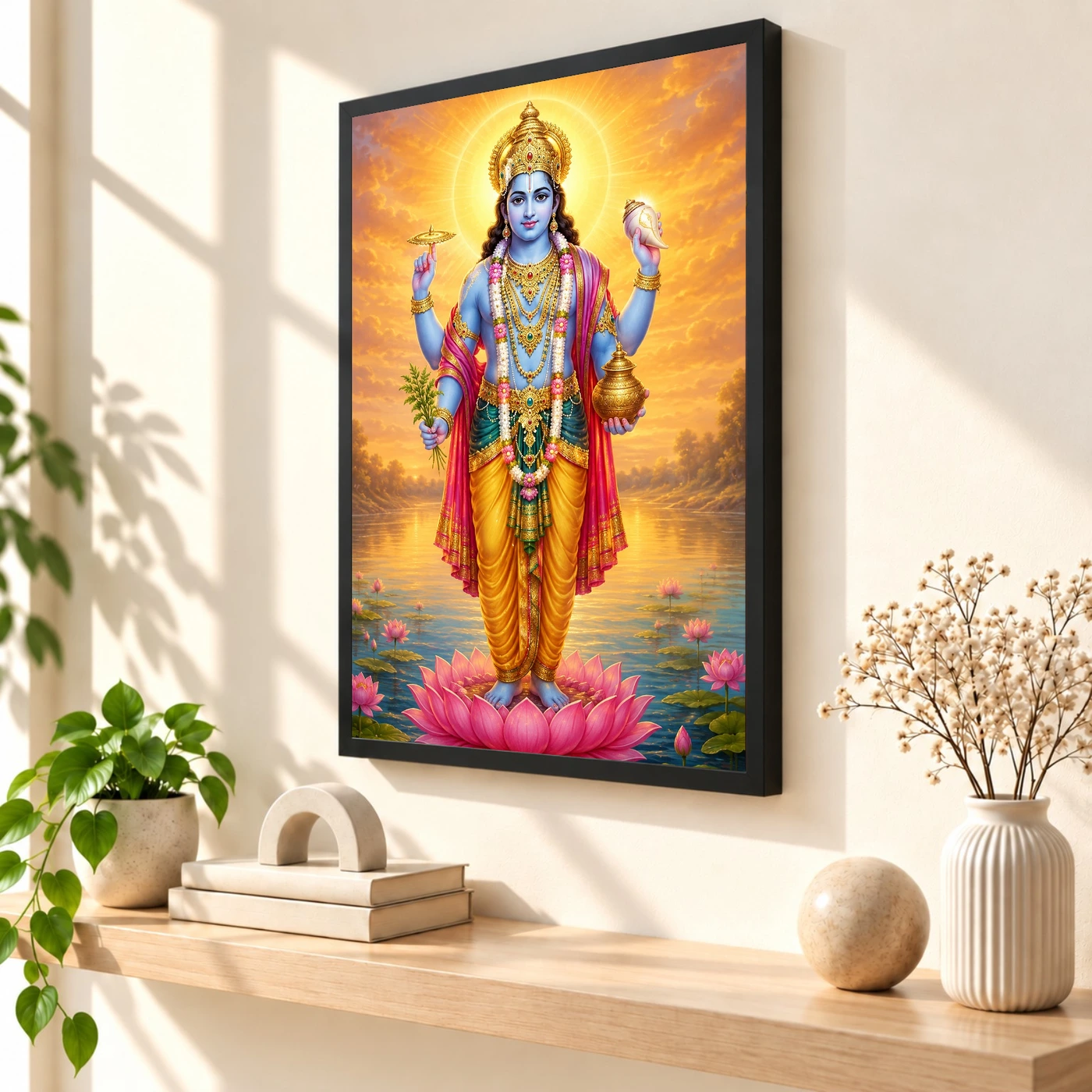 Dhanvantari Serene Sunrise Blessing Photo Frame, view 2