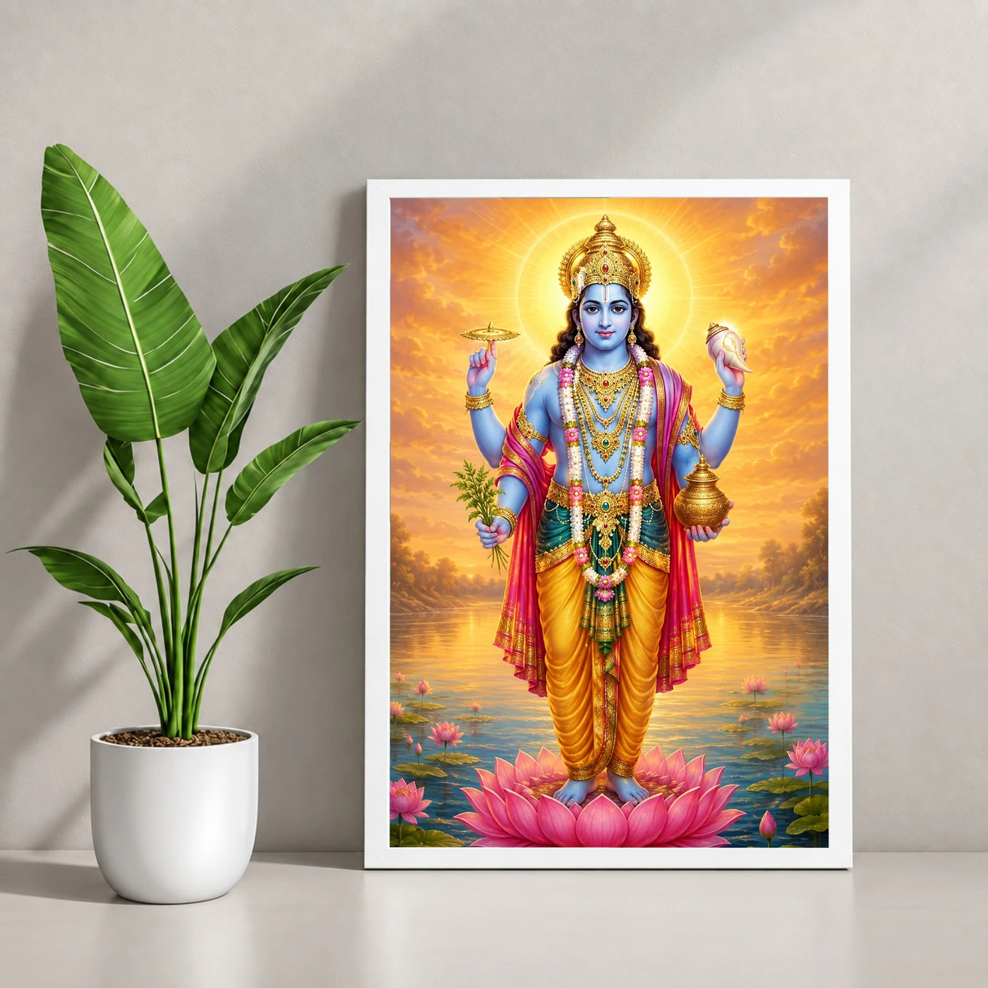 Dhanvantari Serene Sunrise Blessing Photo Frame, view 4