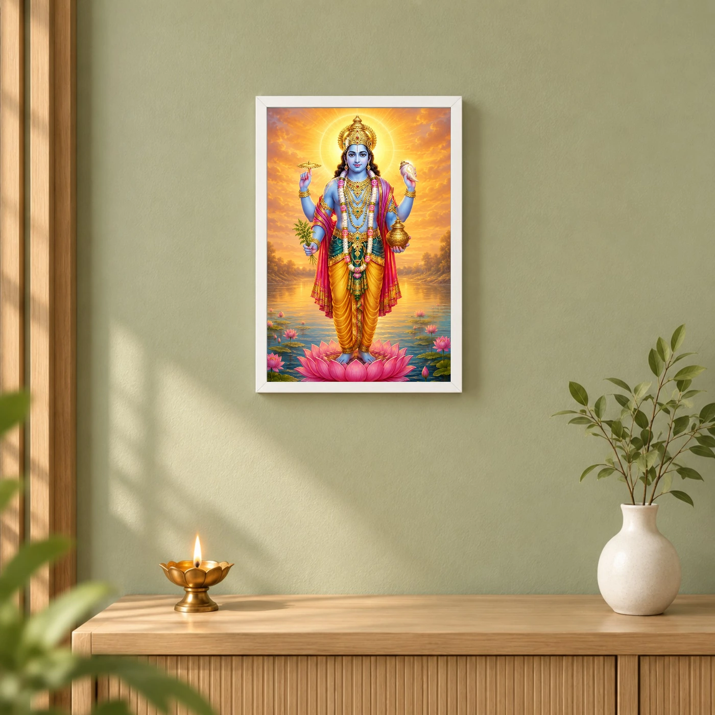 Dhanvantari Serene Sunrise Blessing Photo Frame, view 6