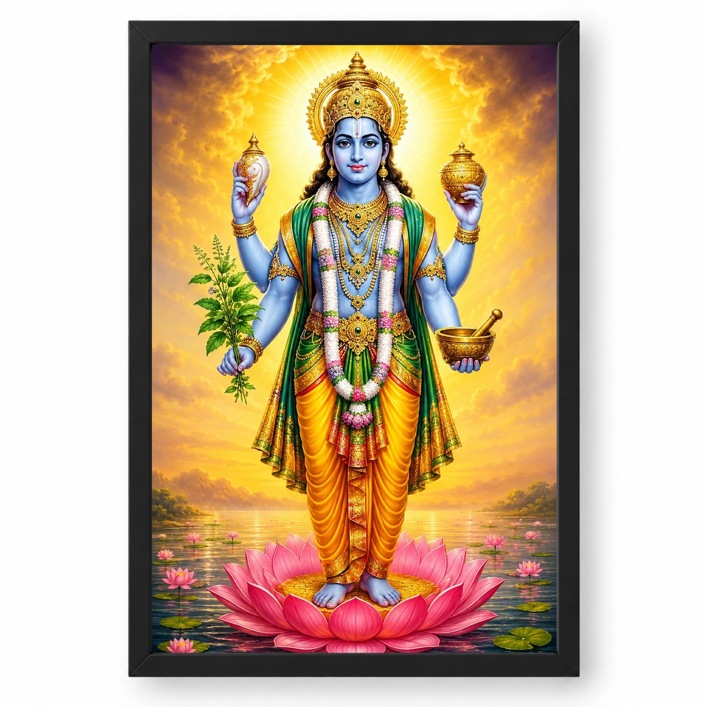 Dhanvantari Vivid Premium Spiritual Poster Art Photo Frame