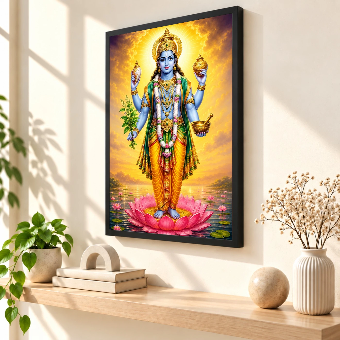 Dhanvantari Vivid Premium Spiritual Poster Art Photo Frame, view 2