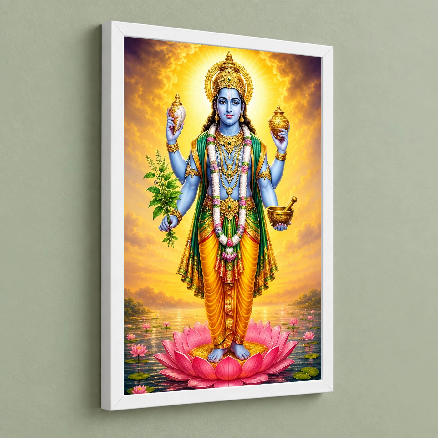 Dhanvantari Vivid Premium Spiritual Poster Art Photo Frame, view 5