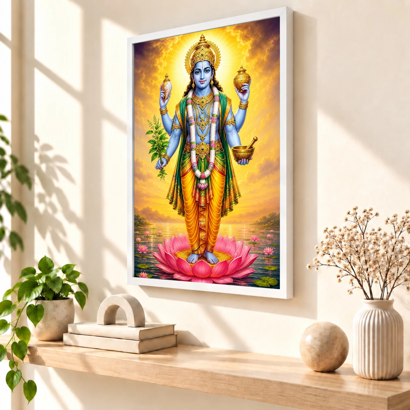 Dhanvantari Vivid Premium Spiritual Poster Art Photo Frame, view 7