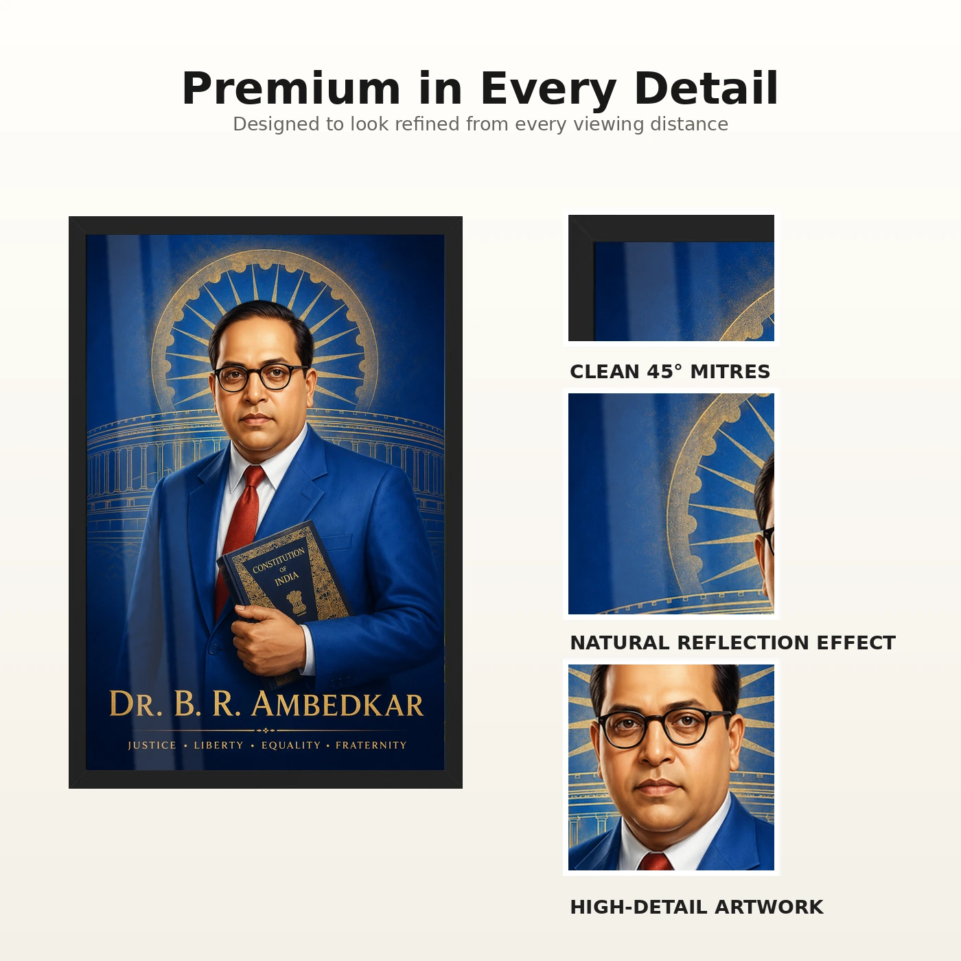 Dr. B. R. Ambedkar Justice Liberty Equality Photo Frame, view 9