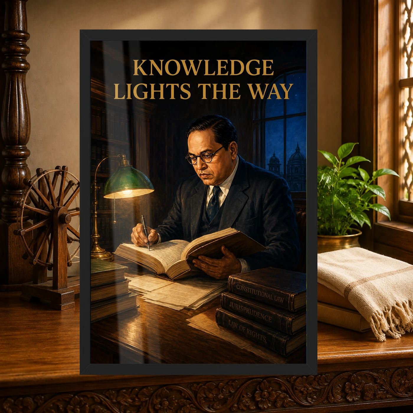 Dr. B. R. Ambedkar Knowledge Law Study Photo Frame, view 4