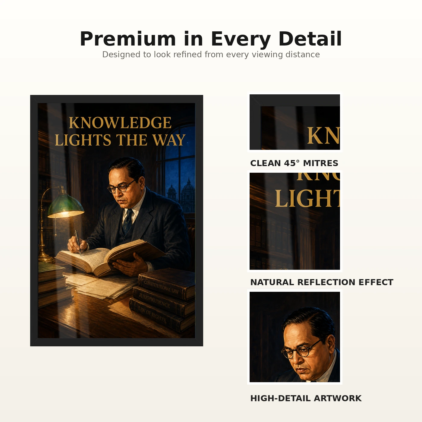 Dr. B. R. Ambedkar Knowledge Law Study Photo Frame, view 9
