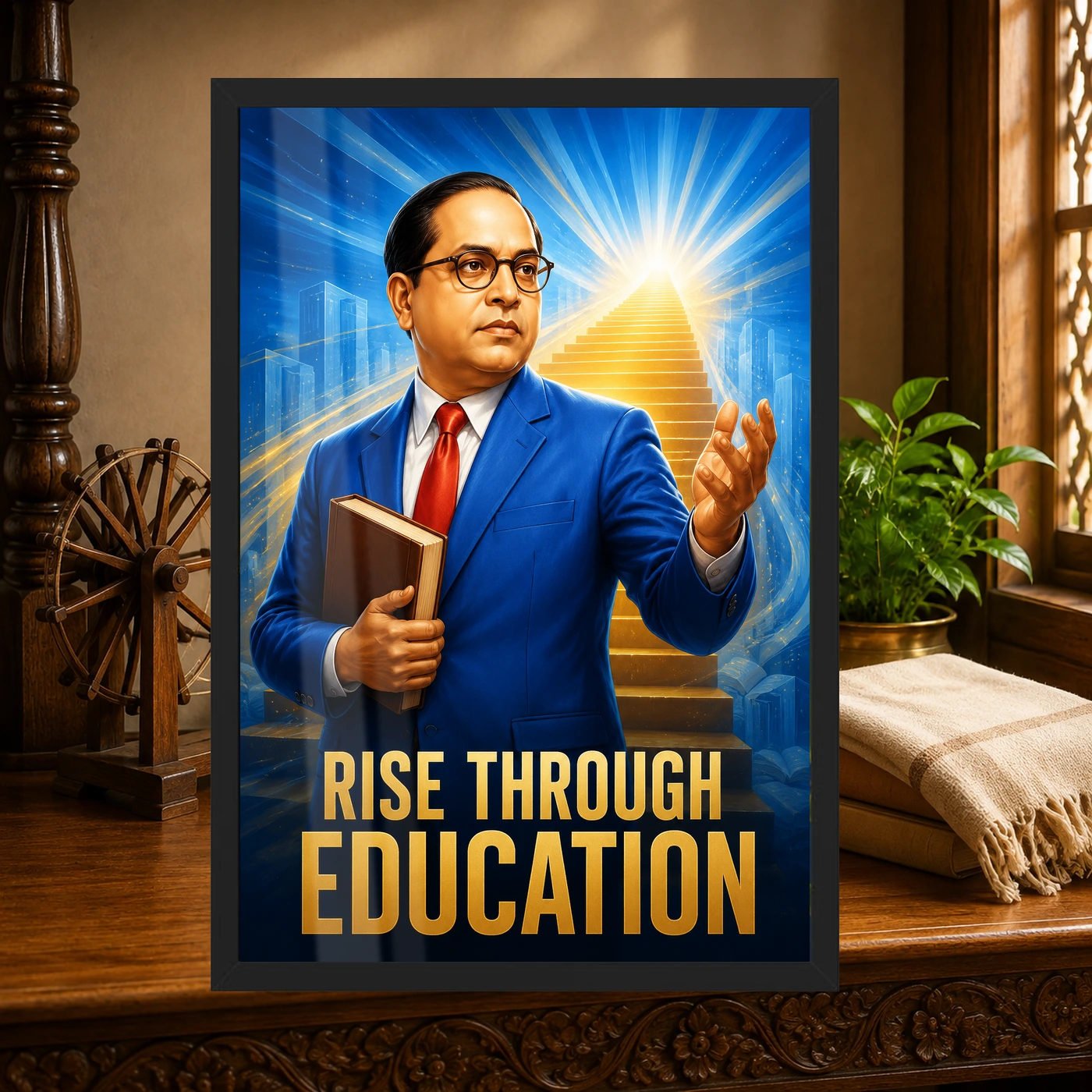 Dr. B. R. Ambedkar Rise Through Education Photo Frame, view 4