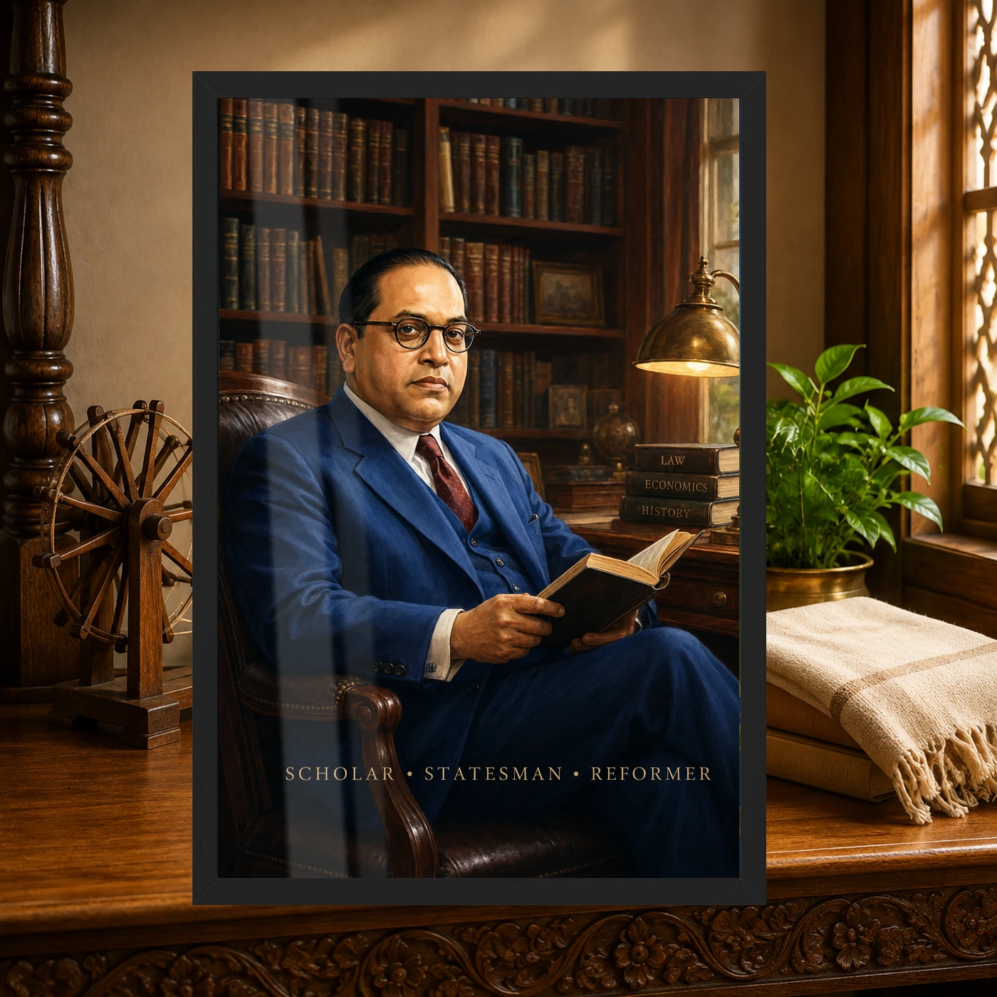 Dr. B. R. Ambedkar Scholar Statesman Library Photo Frame, view 4