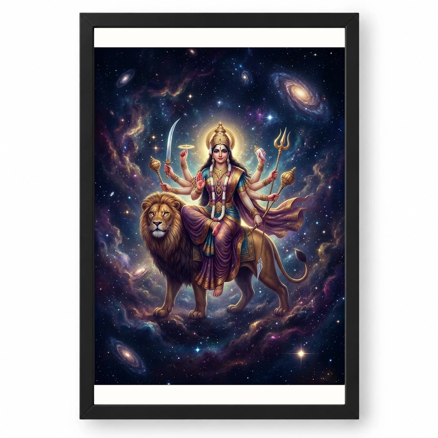 Durga Cosmic Universe Stars Galaxy Divine Mother Art Photo Frame