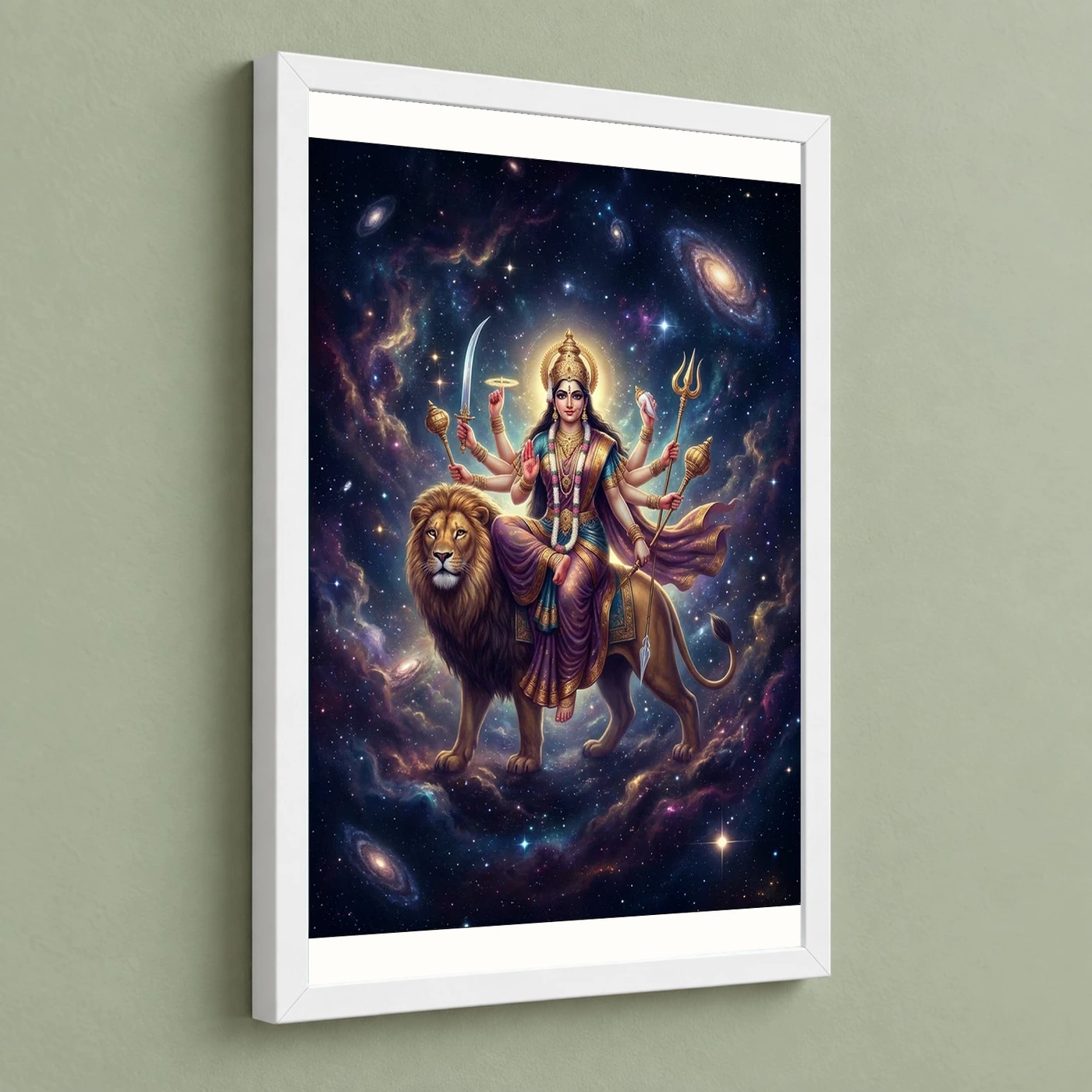 Durga Cosmic Universe Stars Galaxy Divine Mother Art Photo Frame, view 5