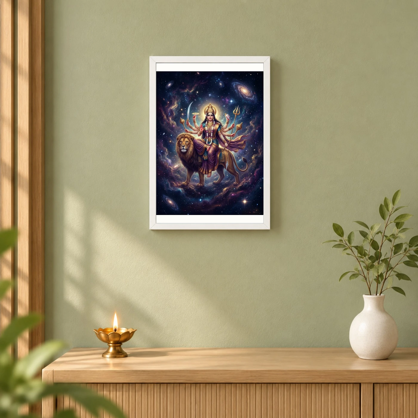 Durga Cosmic Universe Stars Galaxy Divine Mother Art Photo Frame, view 6