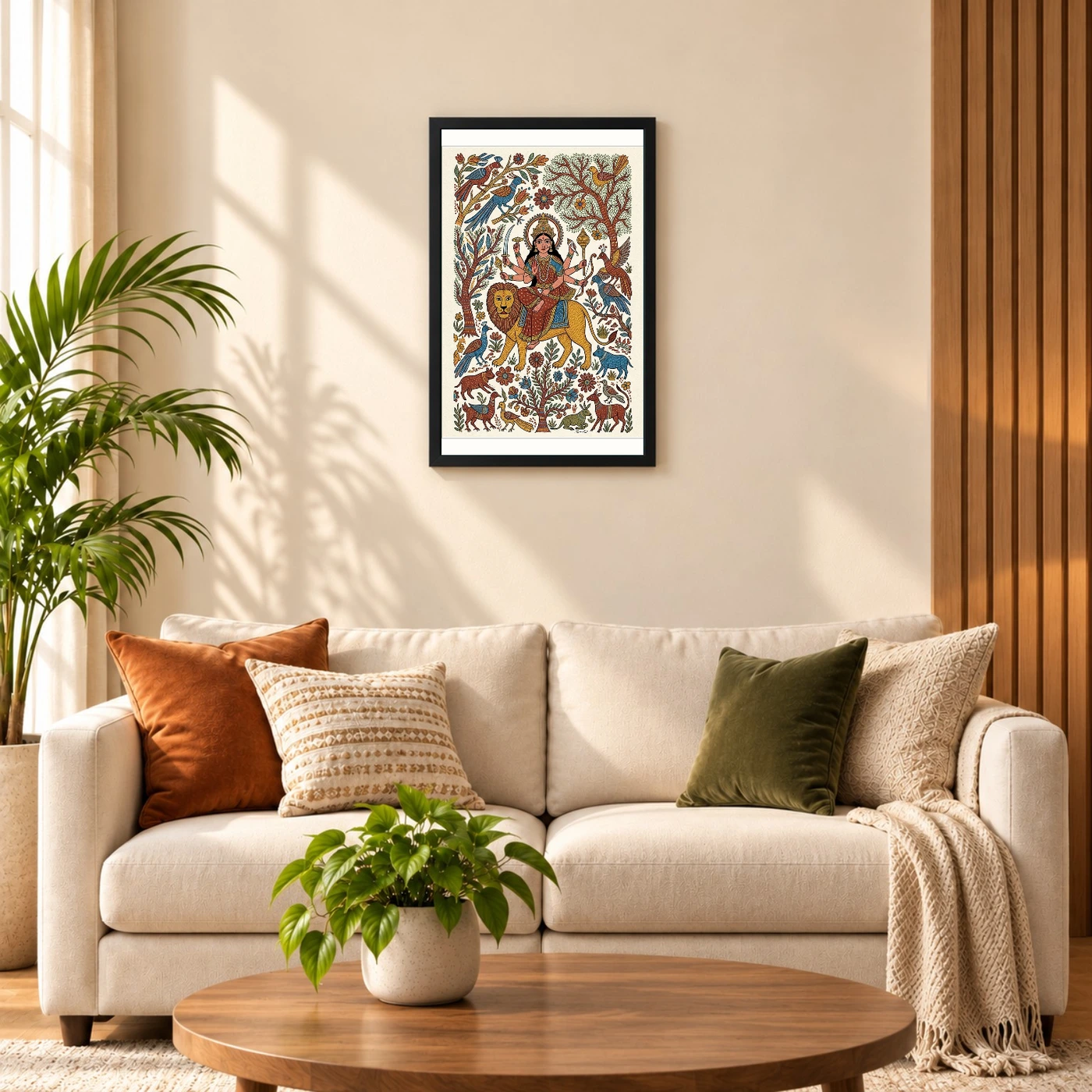 Durga Gond Tribal Vibrant Nature Central India Art Photo Frame, view 8