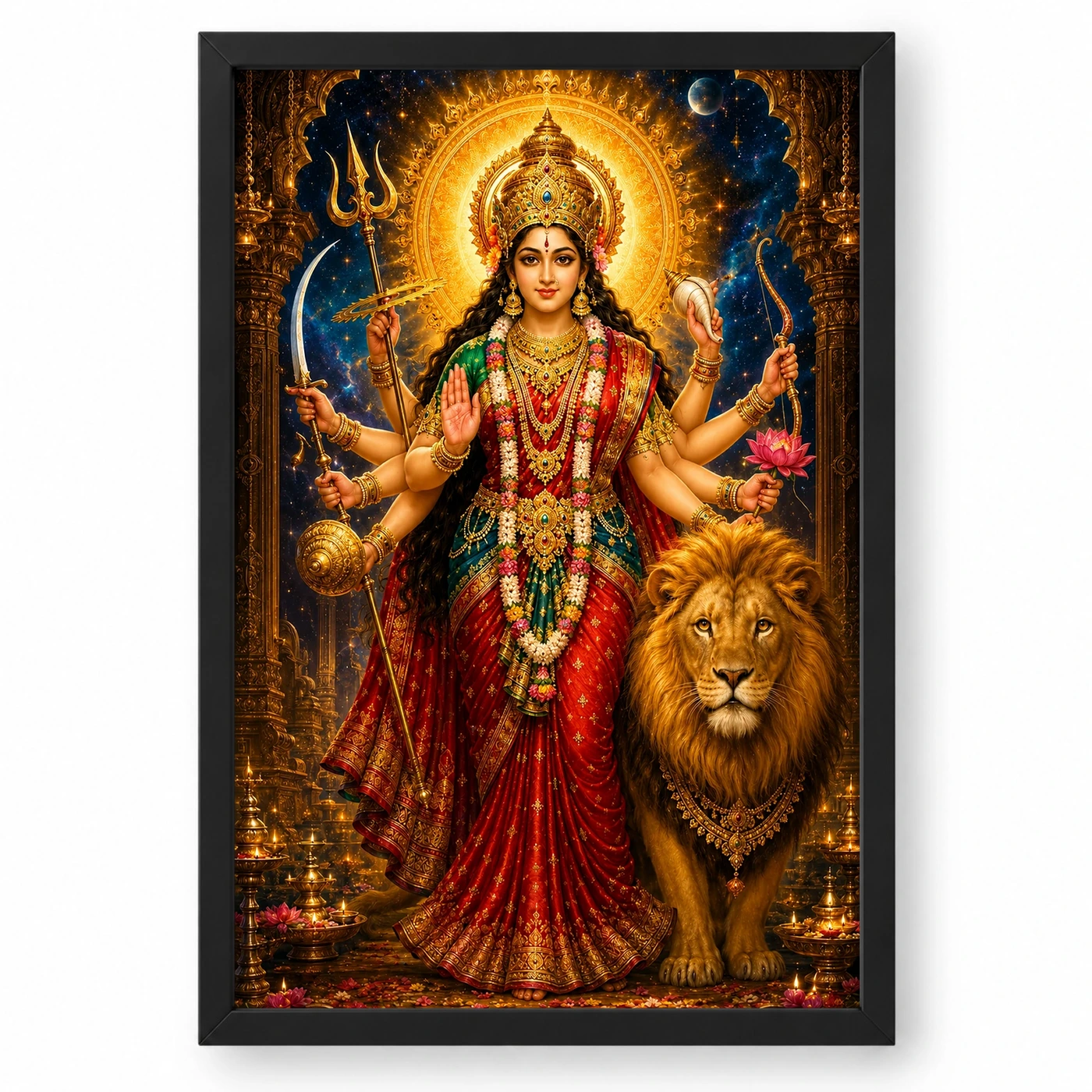 Durga Maa Cosmic Celestial Aura Photo Frame