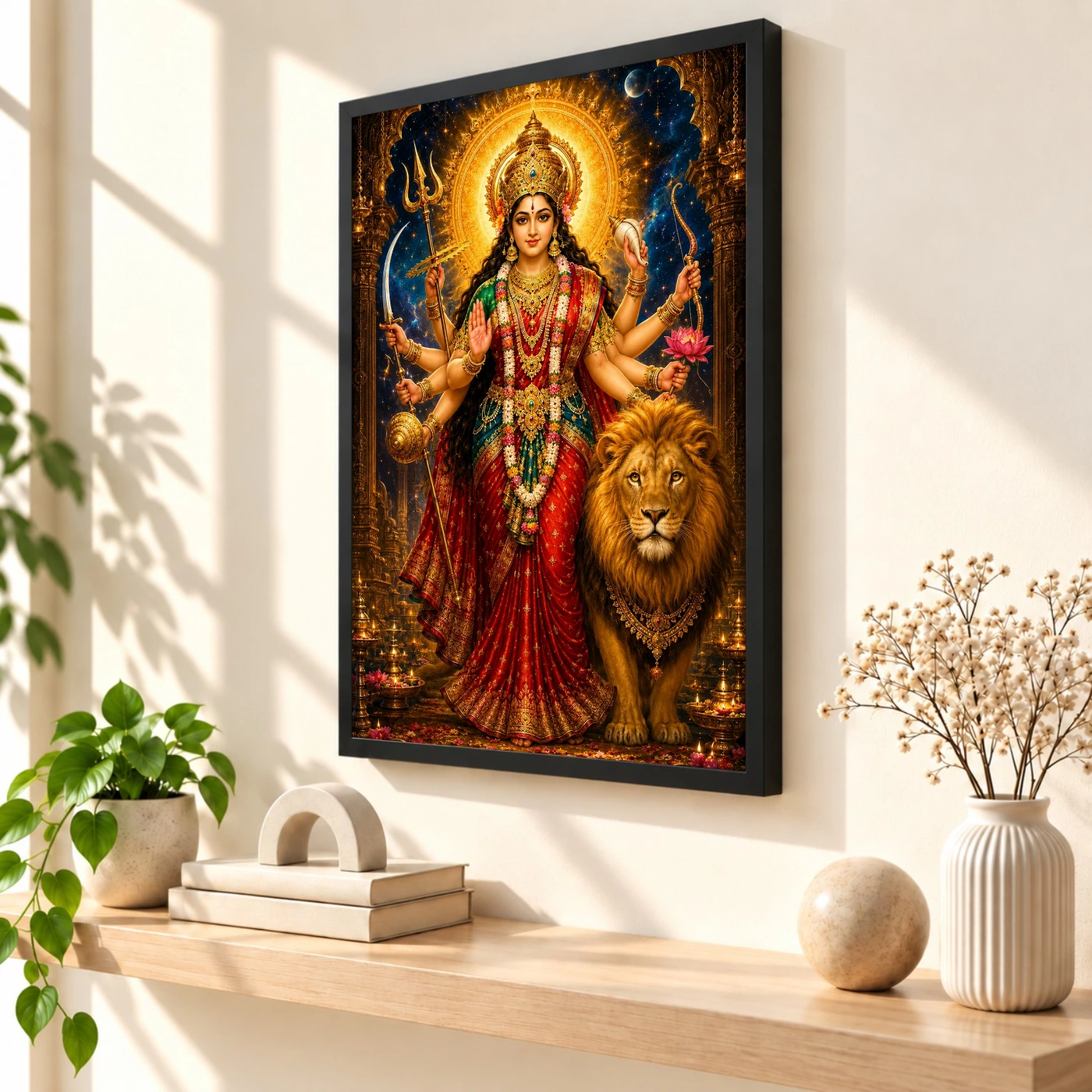 Durga Maa Cosmic Celestial Aura Photo Frame, view 2