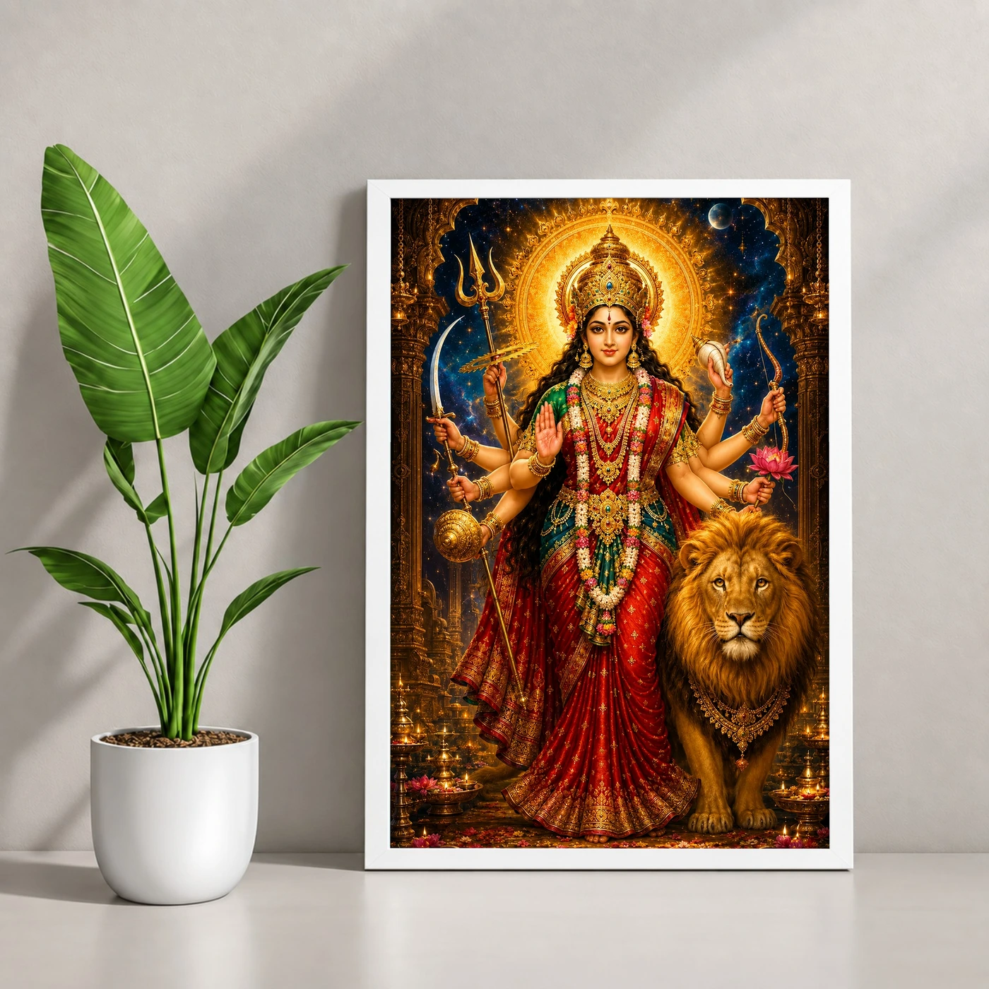 Durga Maa Cosmic Celestial Aura Photo Frame, view 4