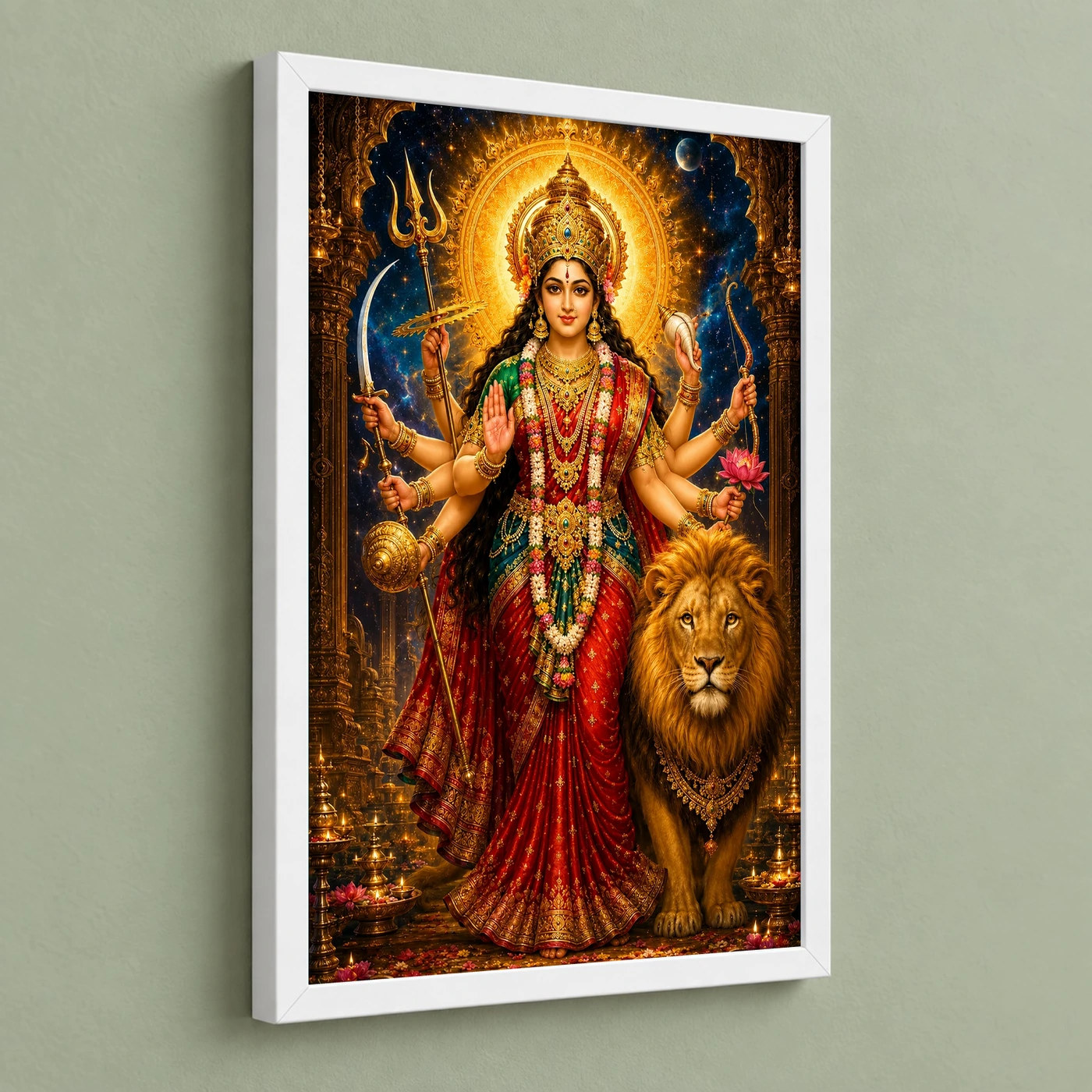 Durga Maa Cosmic Celestial Aura Photo Frame, view 5
