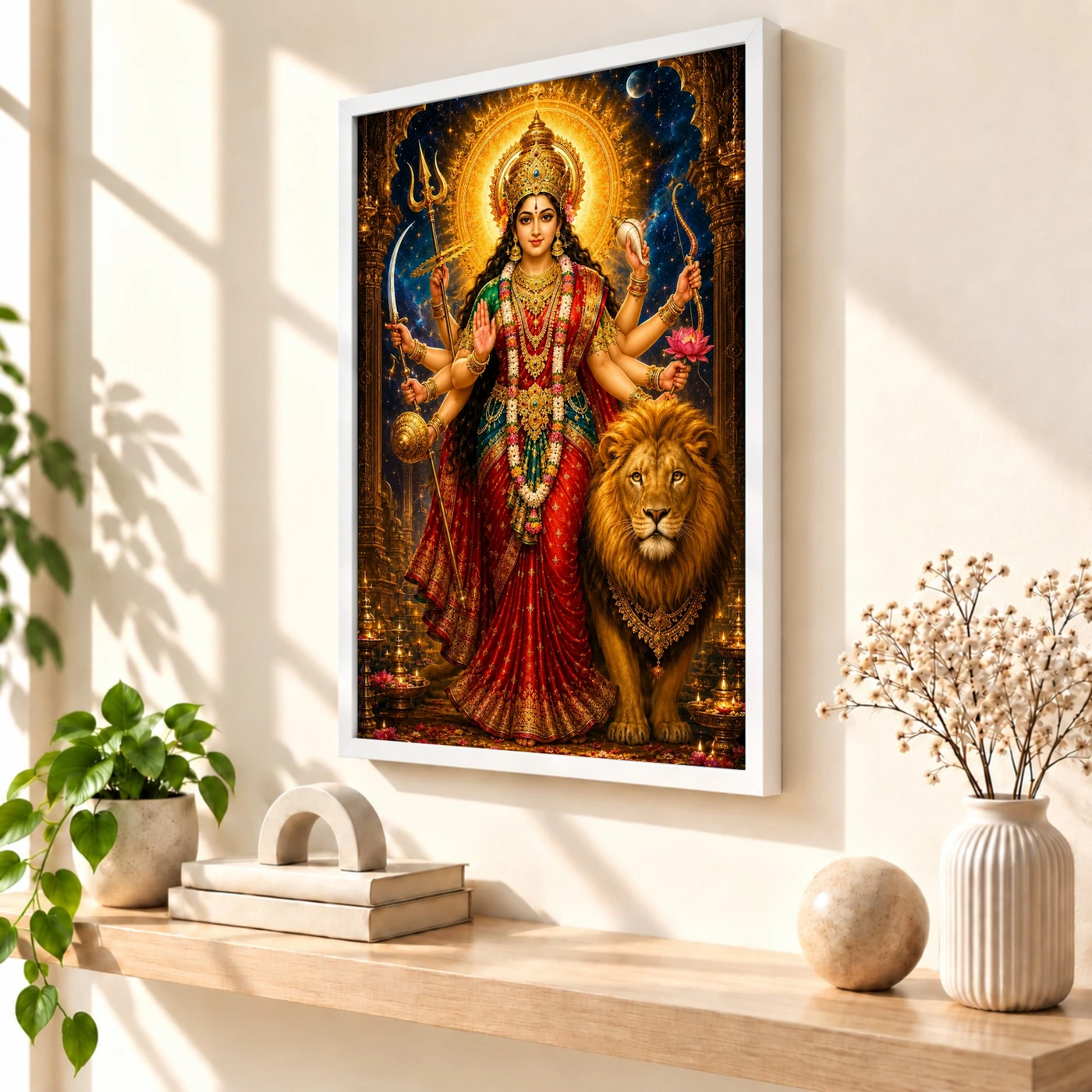 Durga Maa Cosmic Celestial Aura Photo Frame, view 7