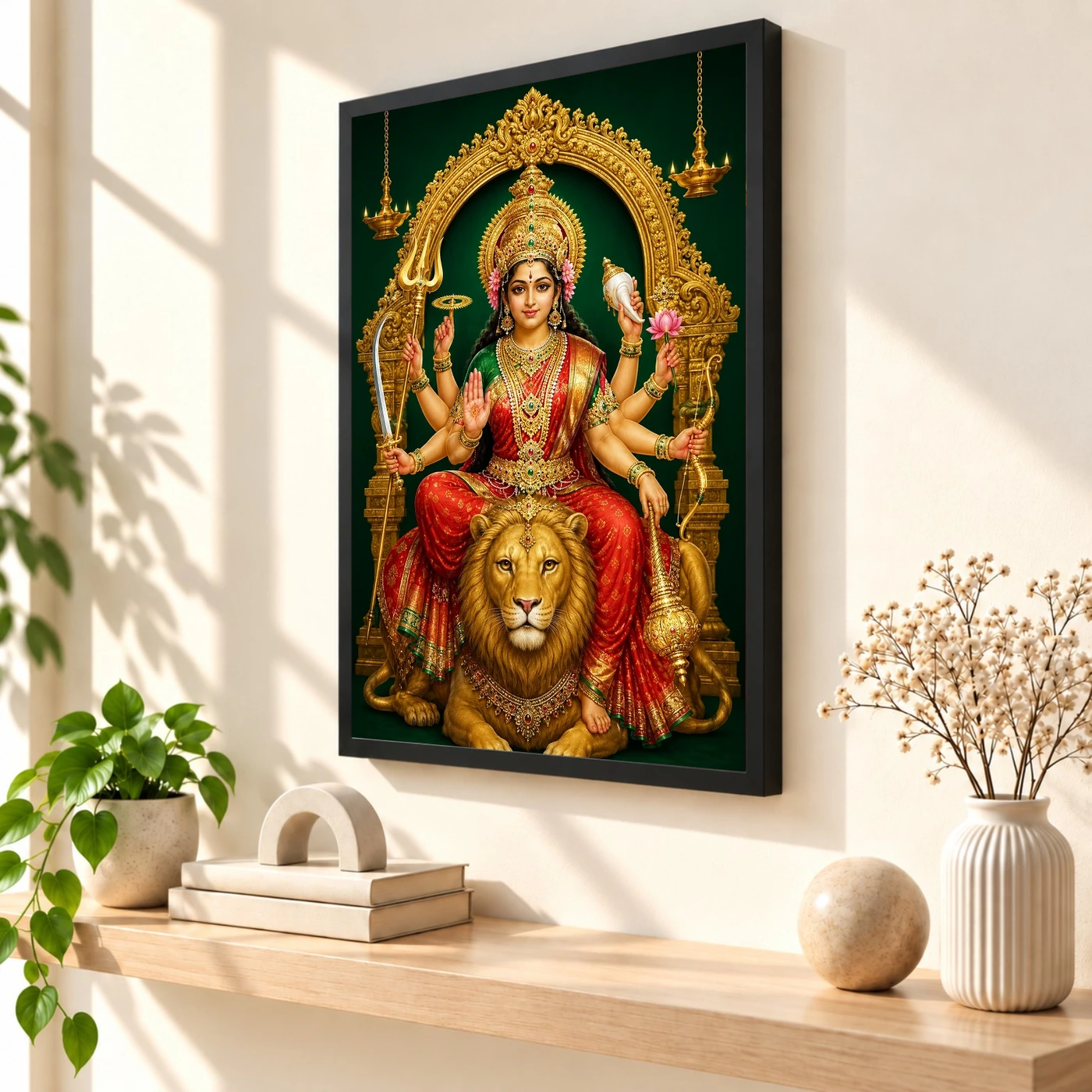Durga Maa — Golden Lion Throne Frame, view 2