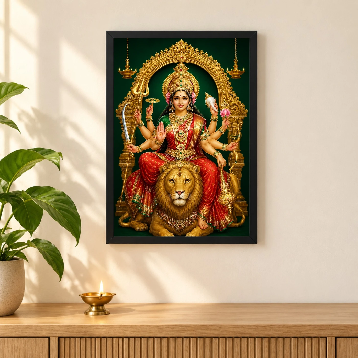 Durga Maa — Golden Lion Throne Frame, view 3