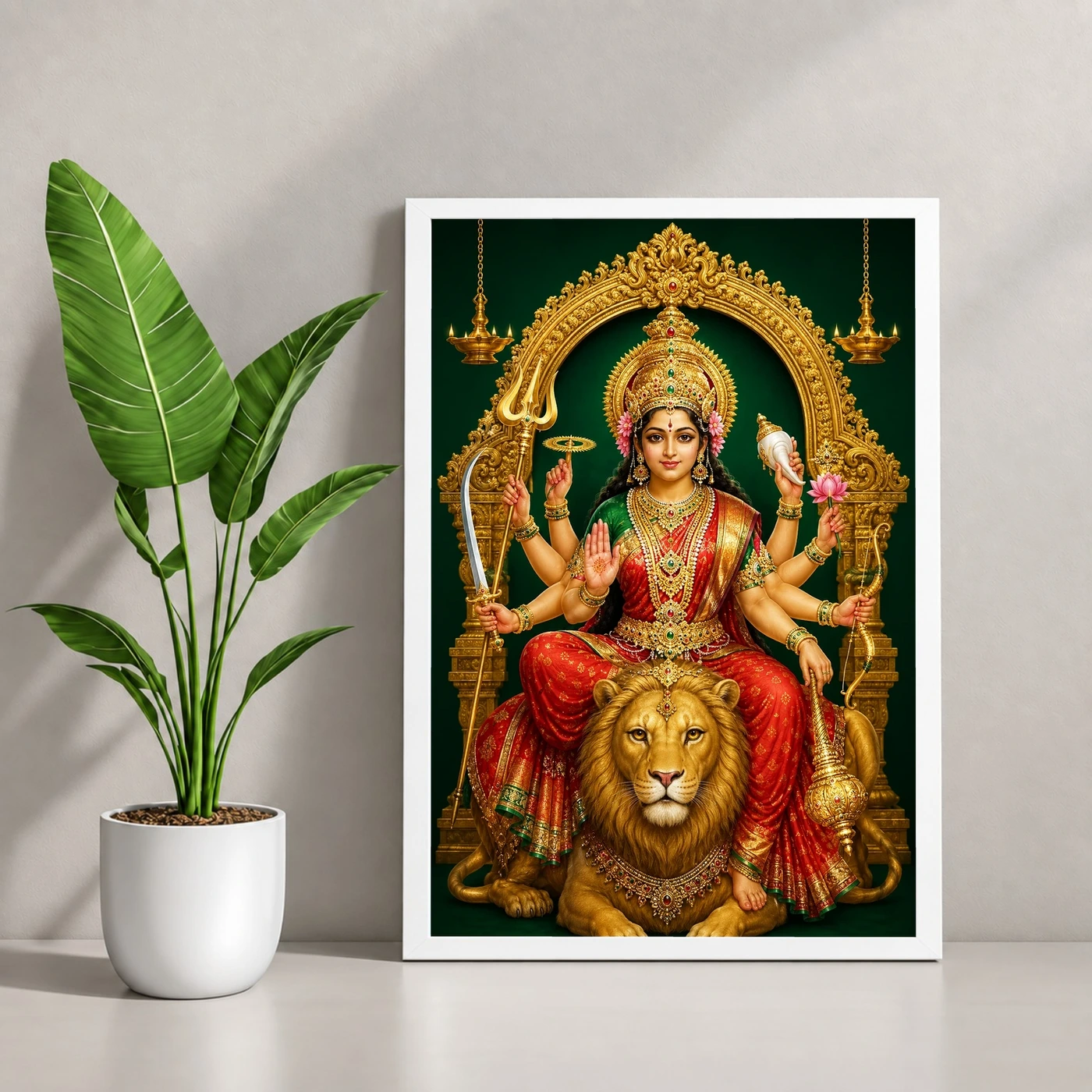 Durga Maa — Golden Lion Throne Frame, view 4