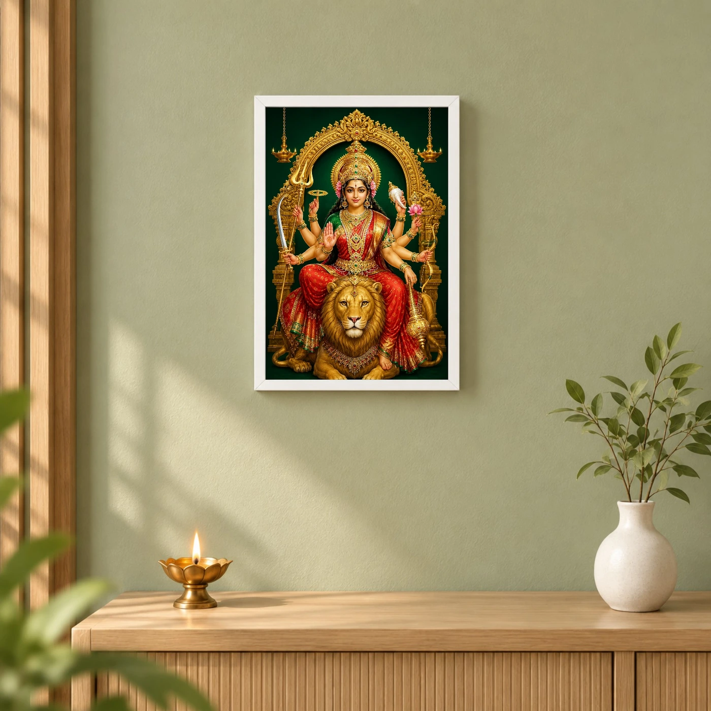 Durga Maa — Golden Lion Throne Frame, view 6