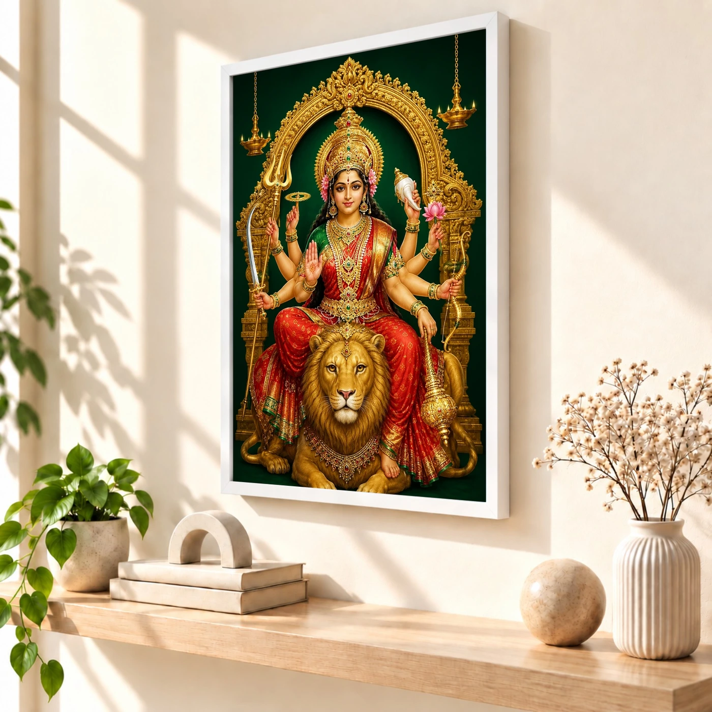 Durga Maa — Golden Lion Throne Frame, view 7