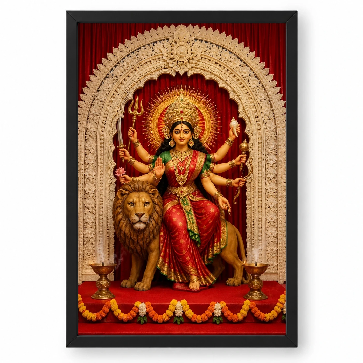 Durga Maa — Navratri Pandal Blessings Frame