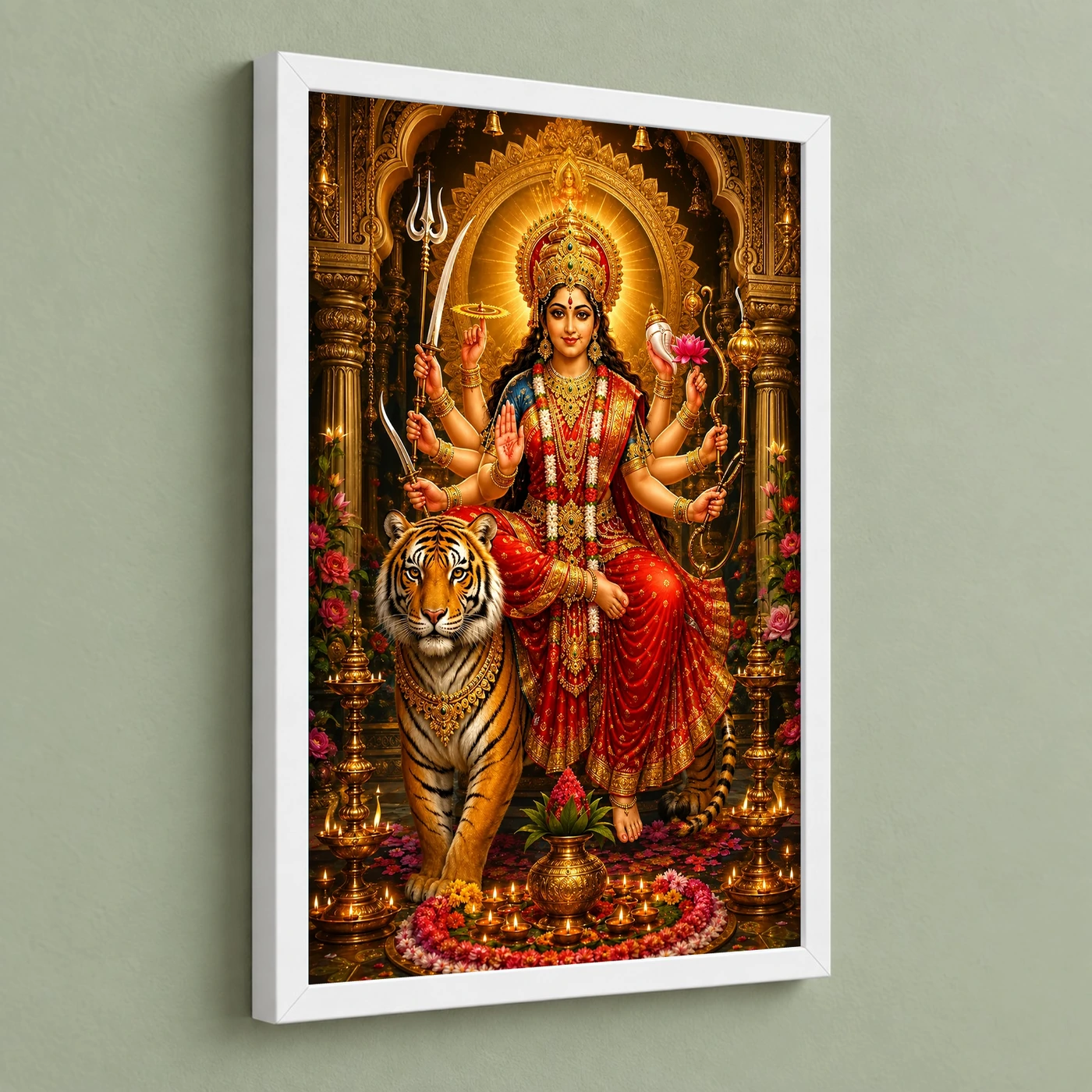 Durga Maa Peaceful Home Mandir Composition Photo Frame, view 5