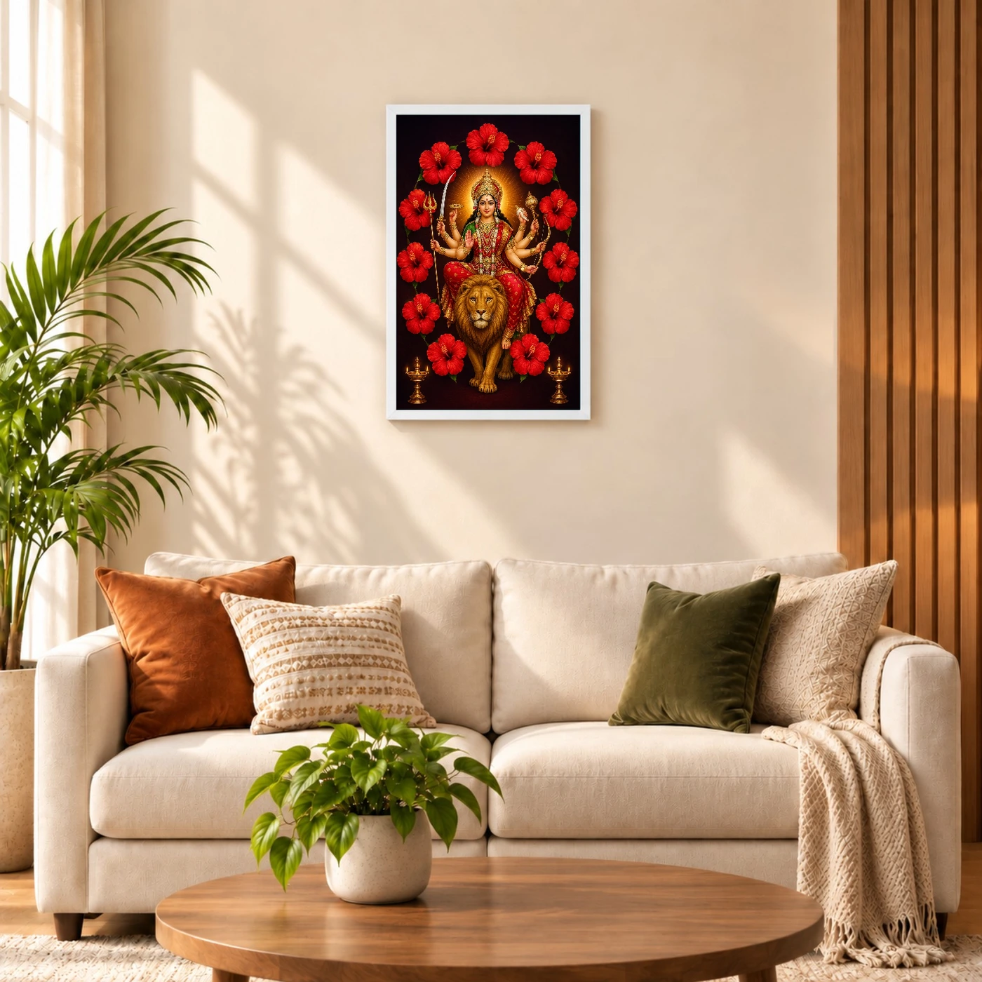 Durga Maa — Red Hibiscus Radiance Frame, view 9