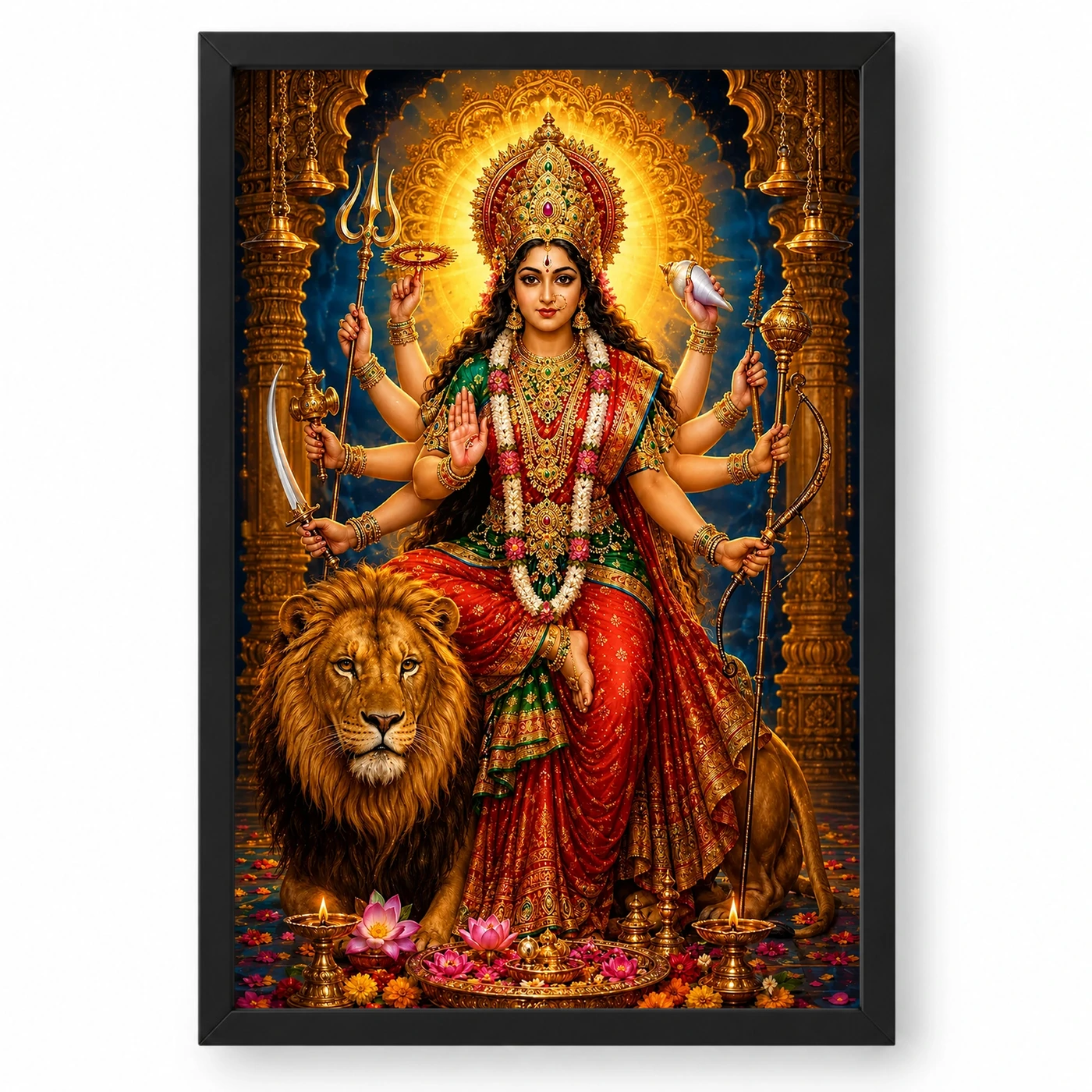 Durga Maa Vivid Premium Spiritual Poster Art Photo Frame