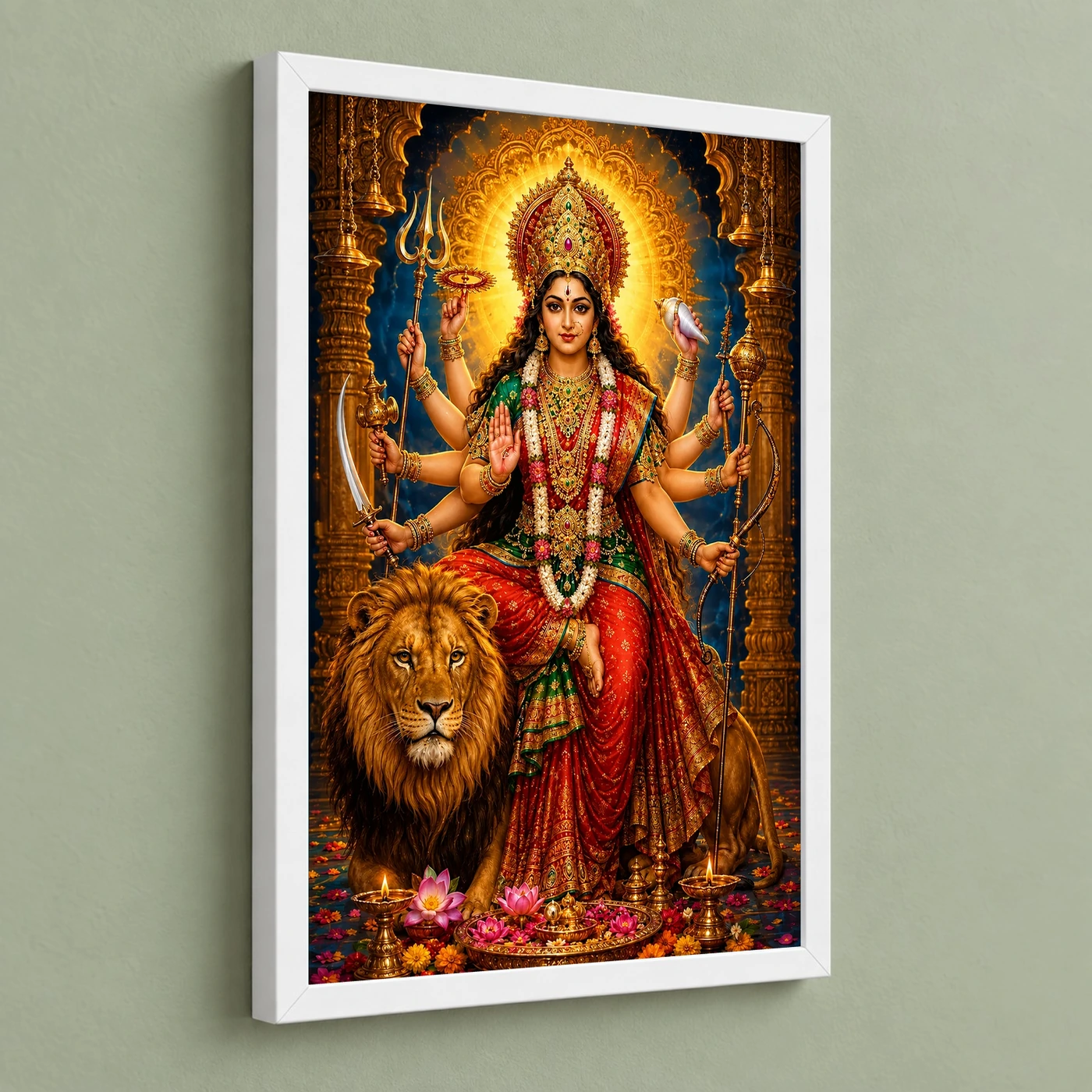 Durga Maa Vivid Premium Spiritual Poster Art Photo Frame, view 5