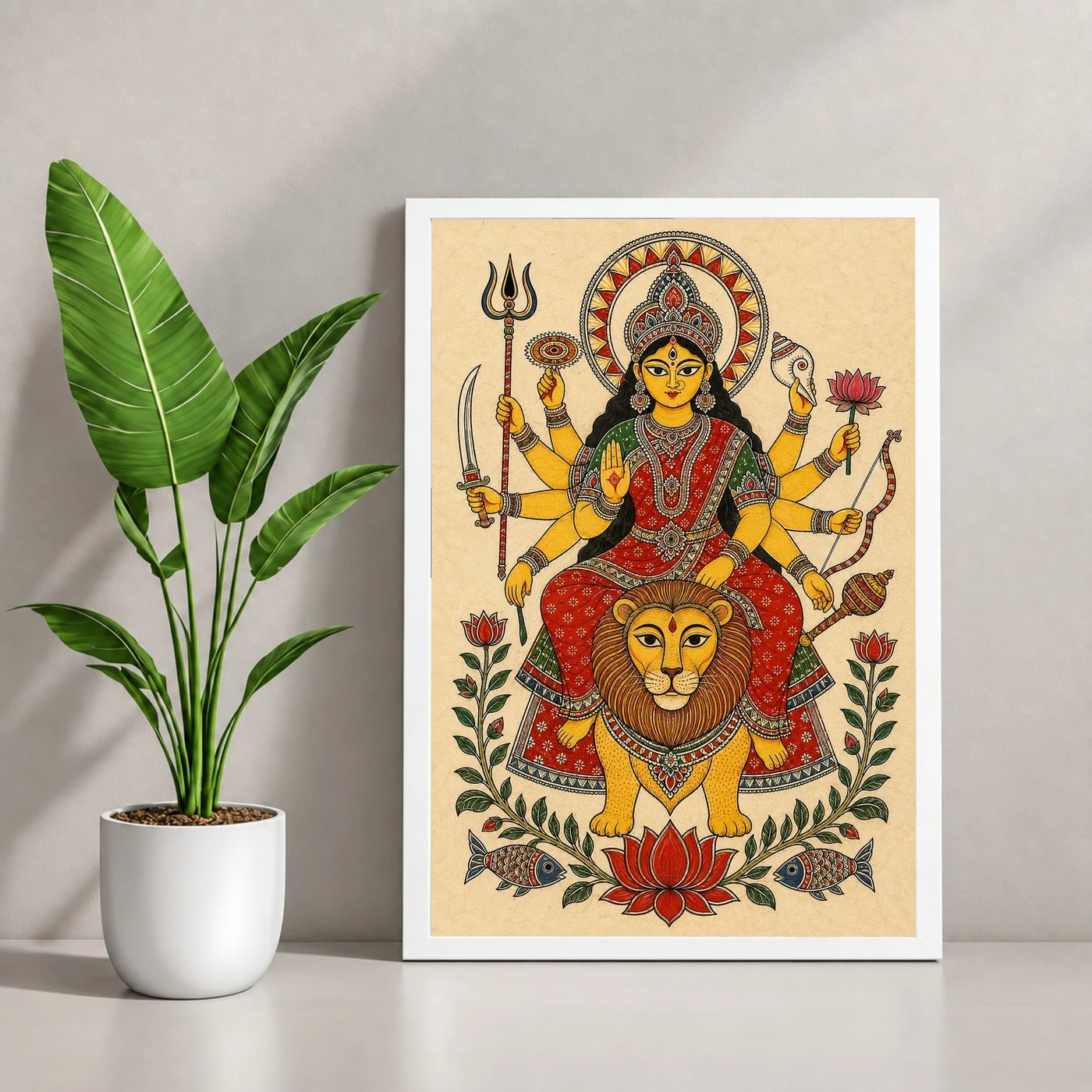 Durga — Madhubani Folk Art Frame, view 4