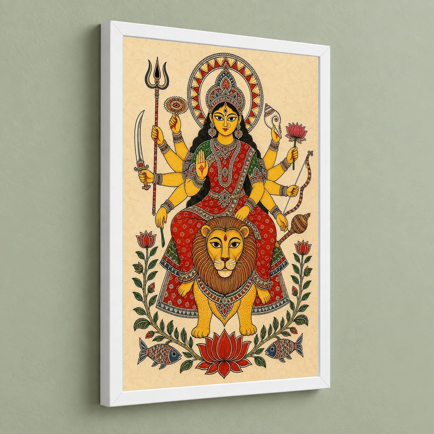 Durga — Madhubani Folk Art Frame, view 5