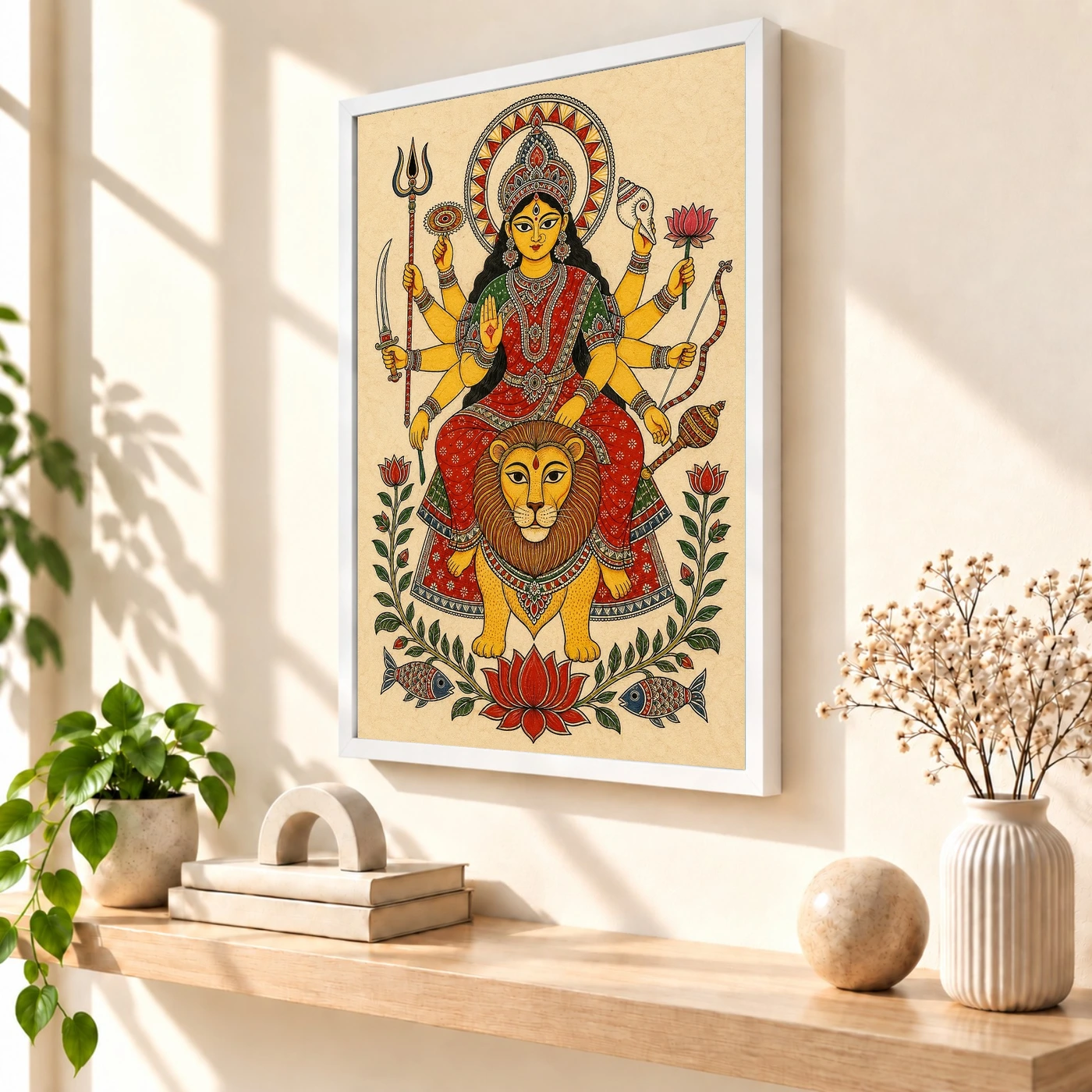 Durga — Madhubani Folk Art Frame, view 7