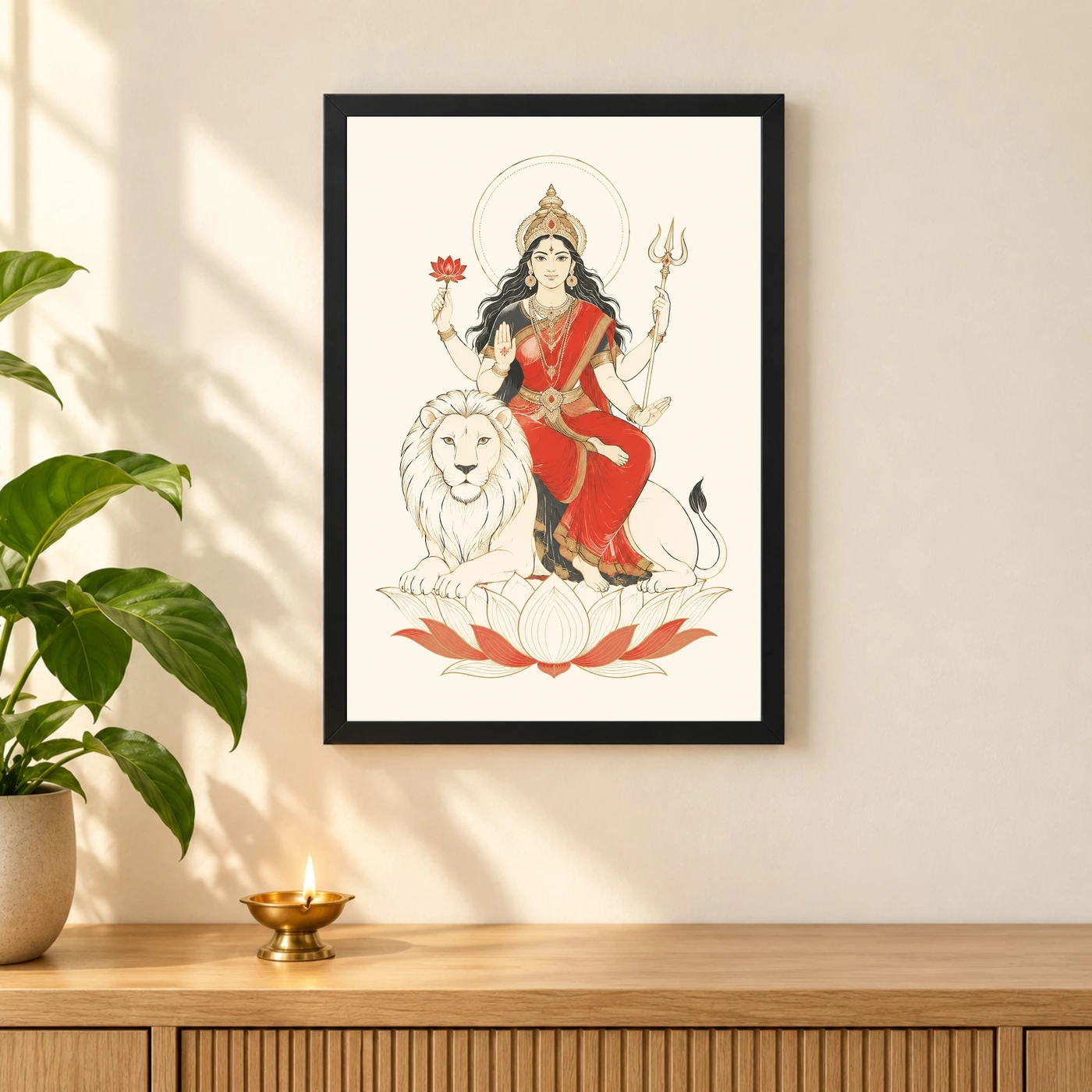 Durga — Modern Minimalist Ivory Frame, view 3