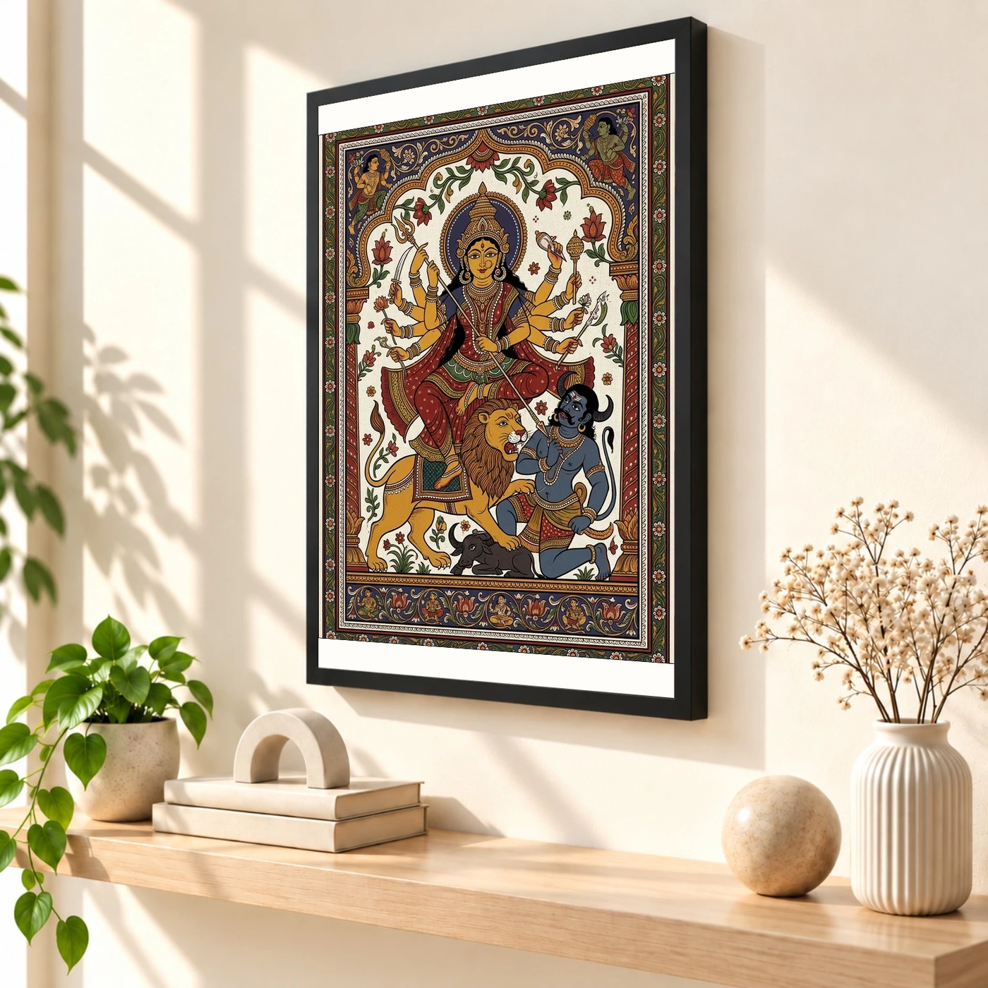 Durga Pattachitra Odisha Traditional Intricate Folk Art Photo Frame, view 2