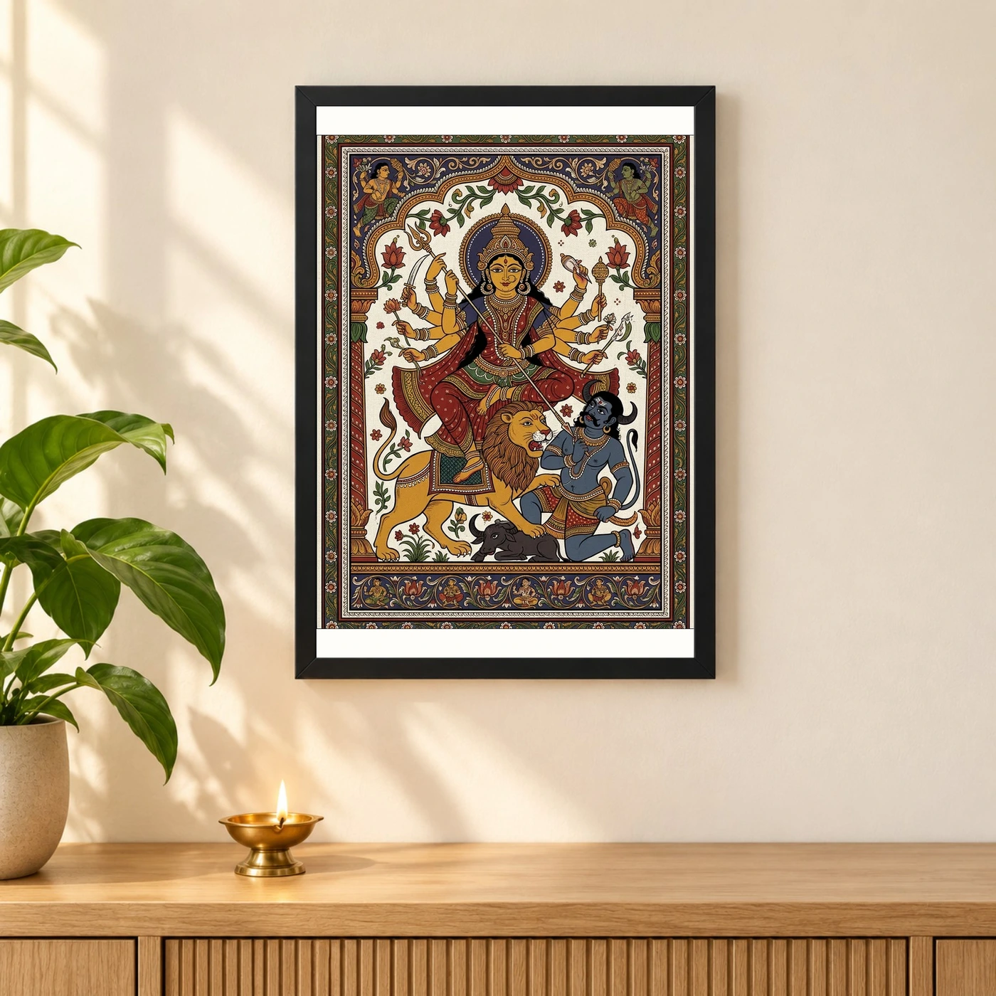 Durga Pattachitra Odisha Traditional Intricate Folk Art Photo Frame, view 3