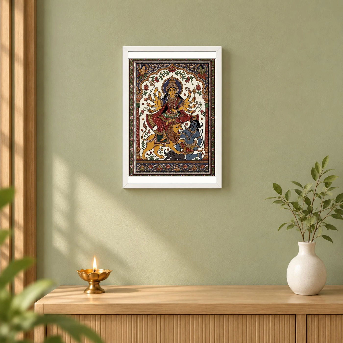 Durga Pattachitra Odisha Traditional Intricate Folk Art Photo Frame, view 6