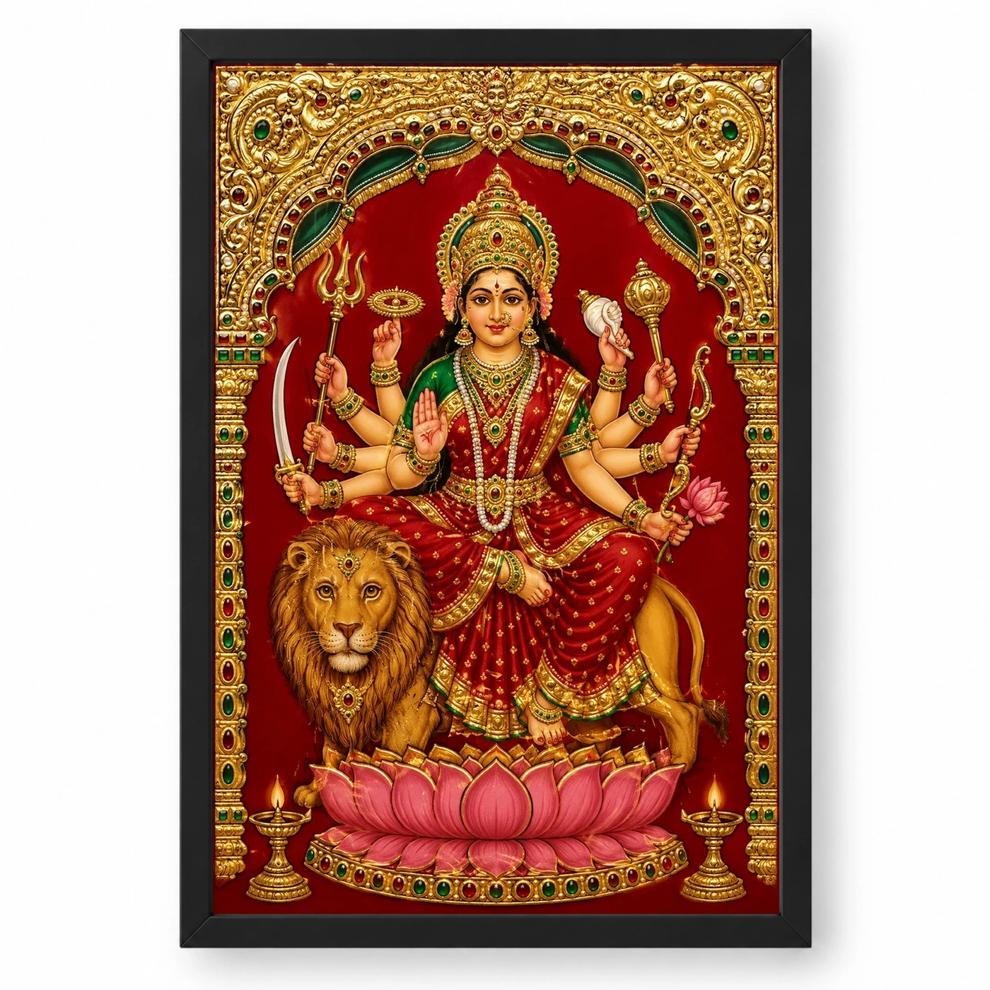 Durga — Tanjore Gold Traditional Art Frame