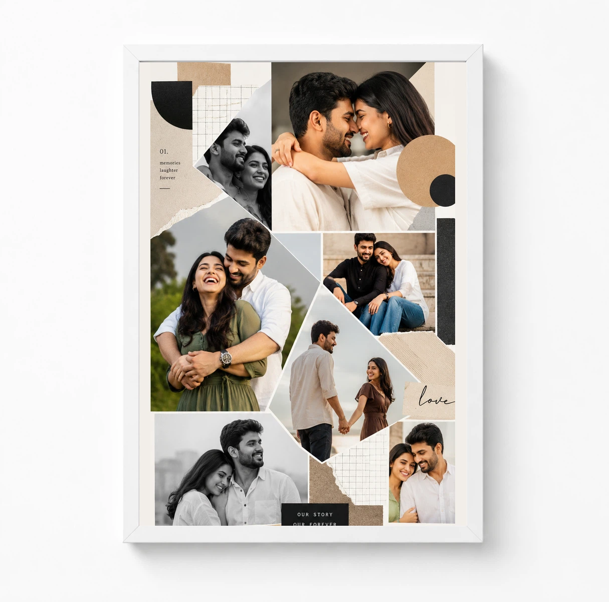 Editorial Moodboard Scrapbook Couple Photo Collage Frame, view 3